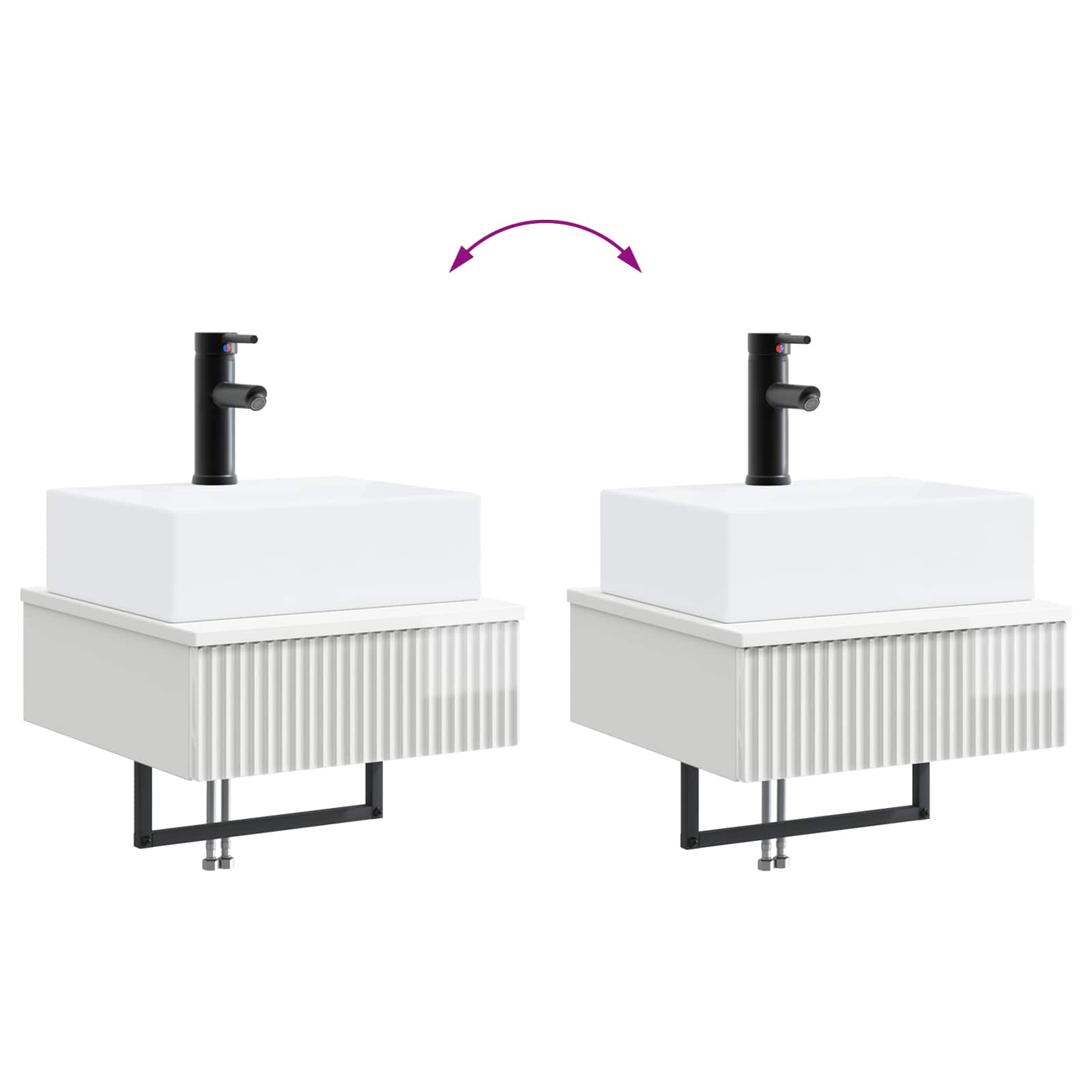 Basin de lavage mural Blanc brillant 40 x 41 x 39 cm
