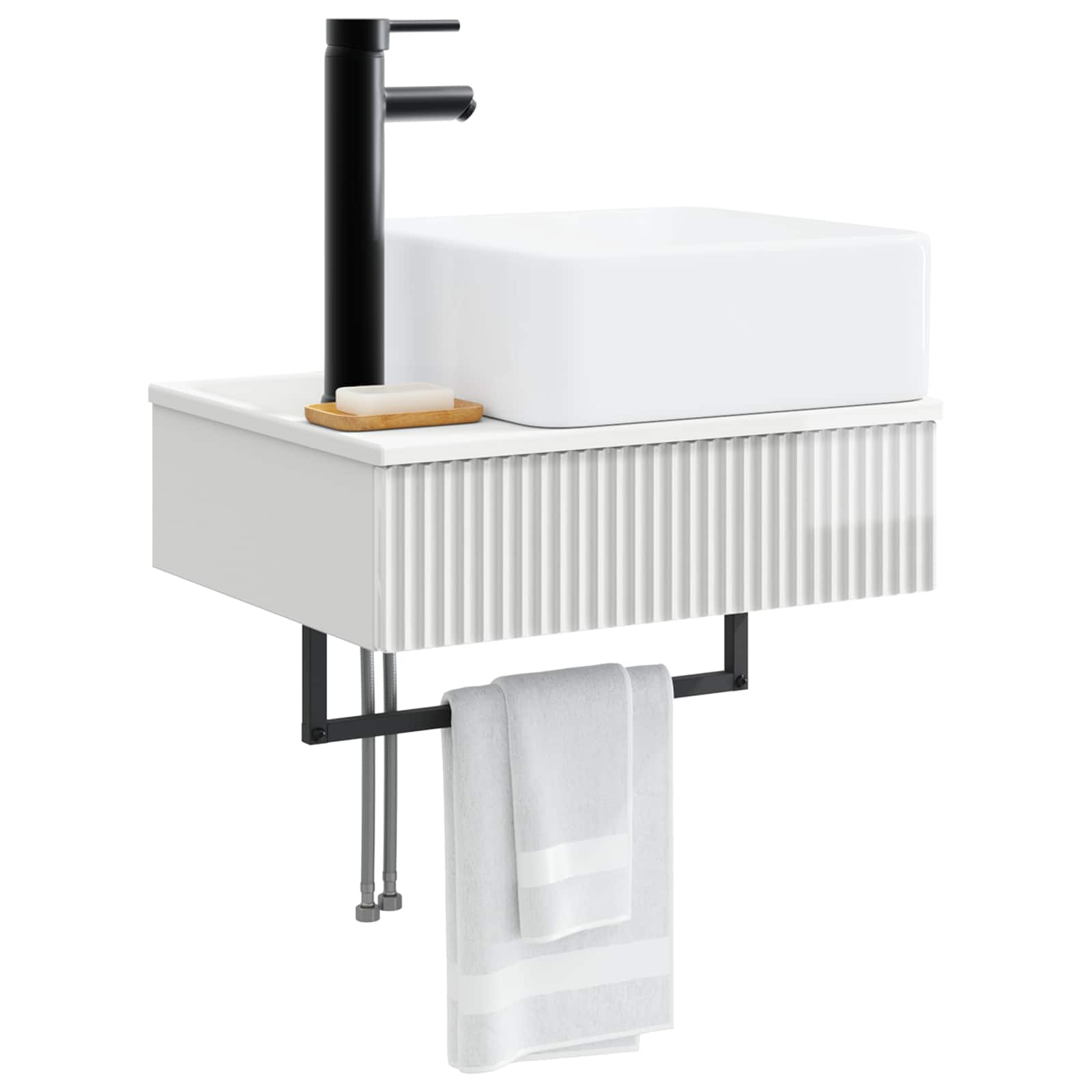 Basin de lavage mural Blanc brillant 53 x 35 x 39 cm