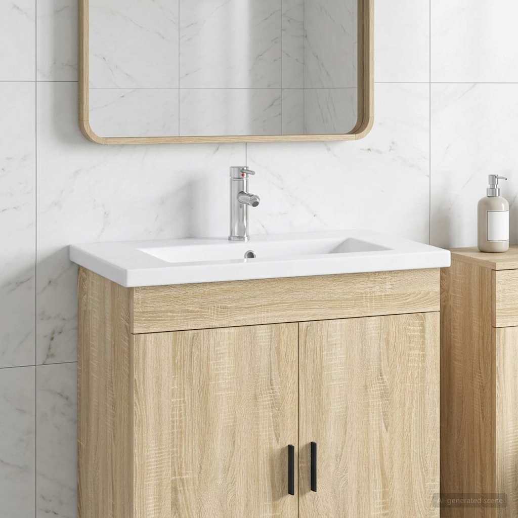 Lavabo de salle de bains Chrome 81 x 40 x 17,5 cm métal - XIOS