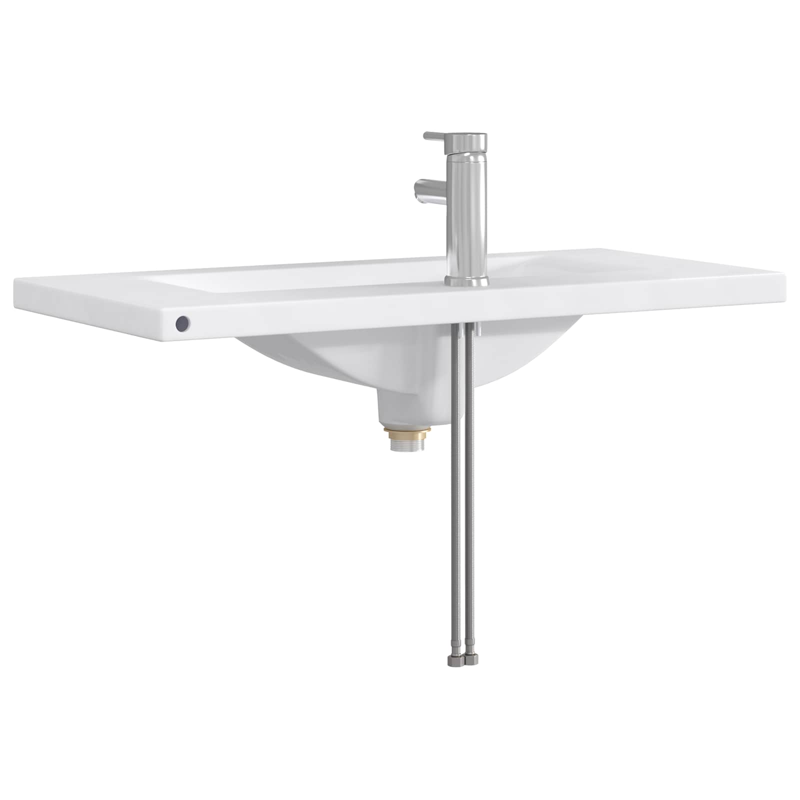 Lavabo de salle de bains Chrome 81 x 40 x 17,5 cm métal - XIOS