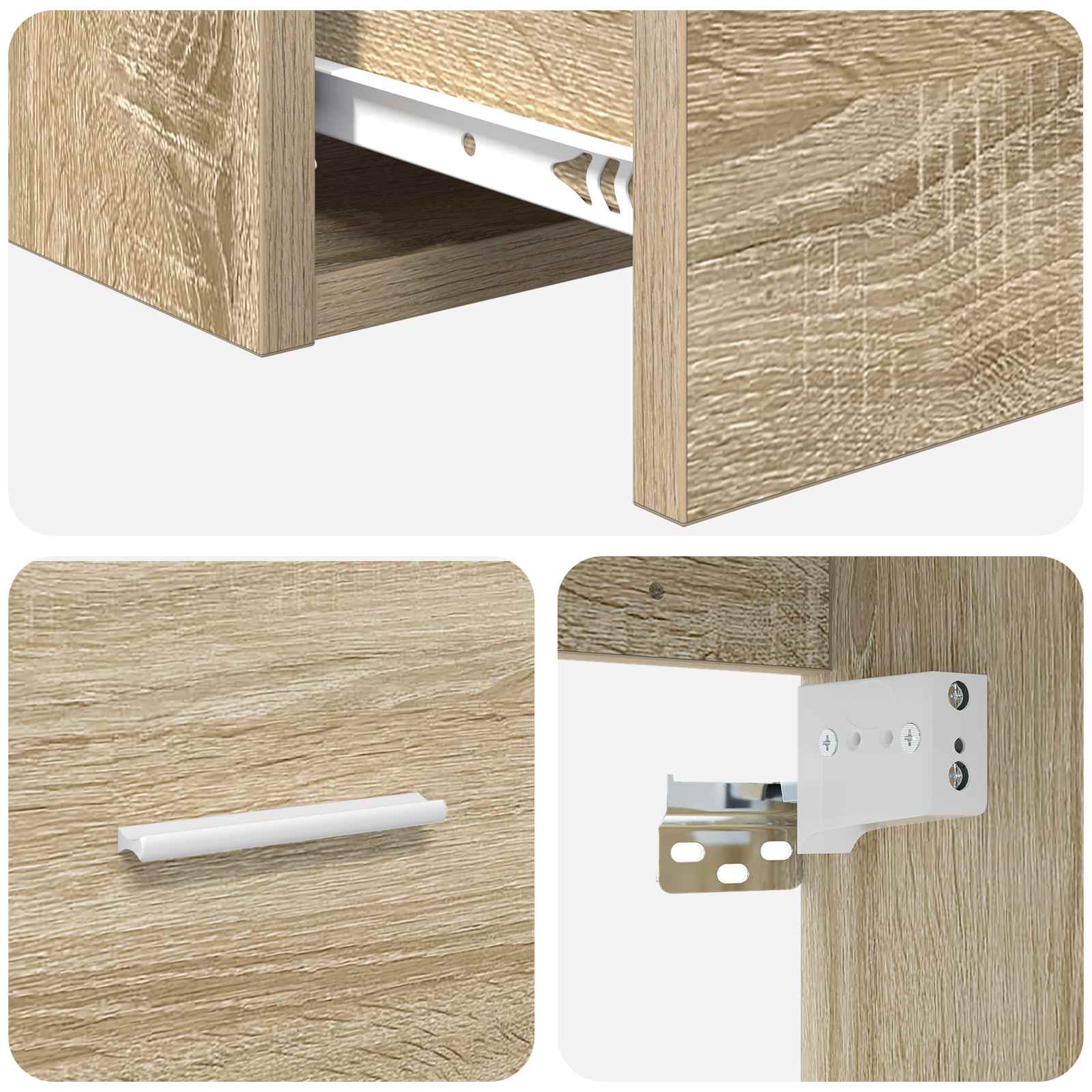 Meuble lavabo mural Chêne Sonoma 49,5 x 35 x 63 cm