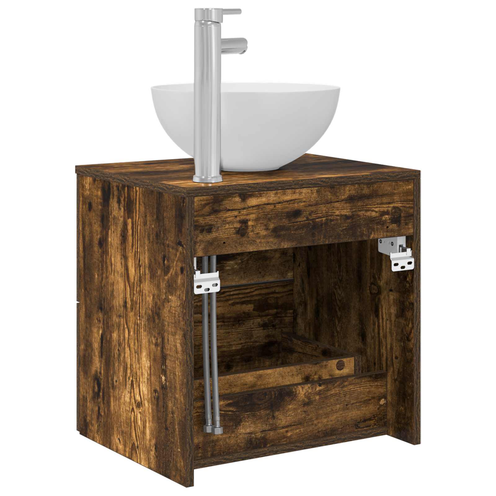 Meuble lavabo mural Chêne fumé 49,5 x 35 x 63 cm