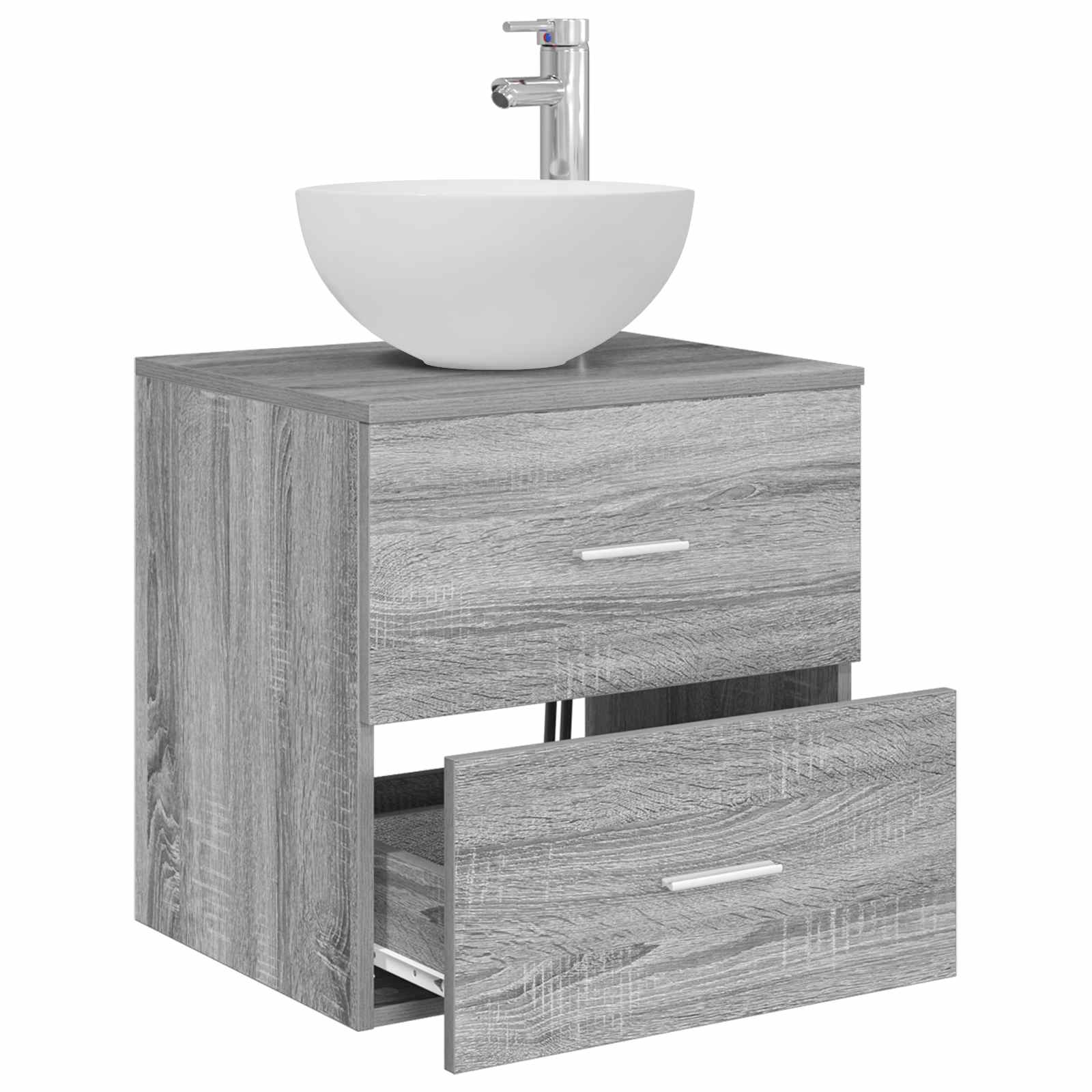 Meuble lavabo mural Sonoma gris 49,5 x 35 x 63 cm