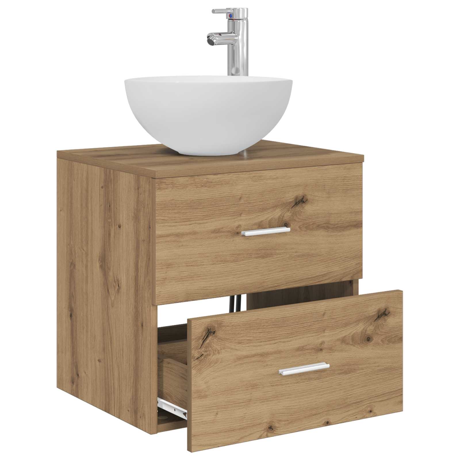 Meuble lavabo mural Chêne artisanal 49,5 x 35 x 63 cm