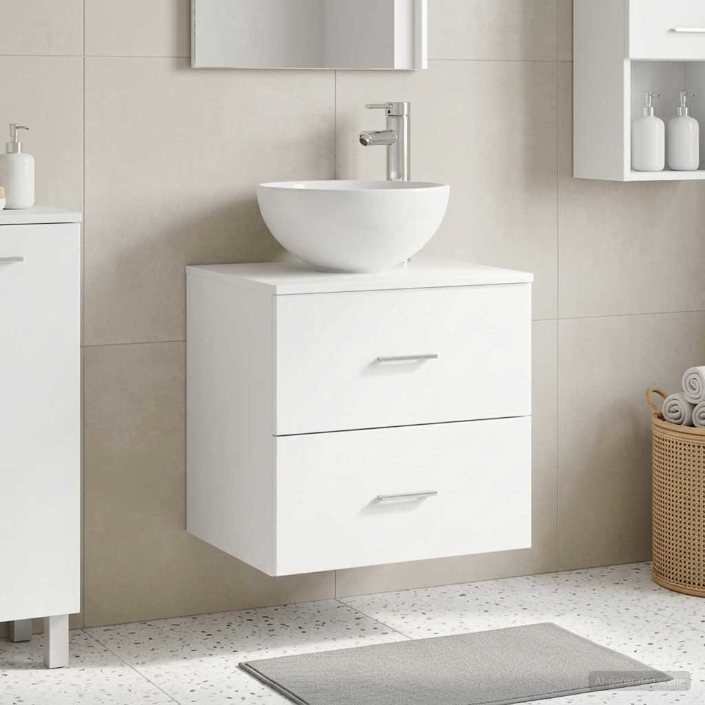 Vanité de lavabo mural Blanc 49,5 x 41 x 64,5 cm