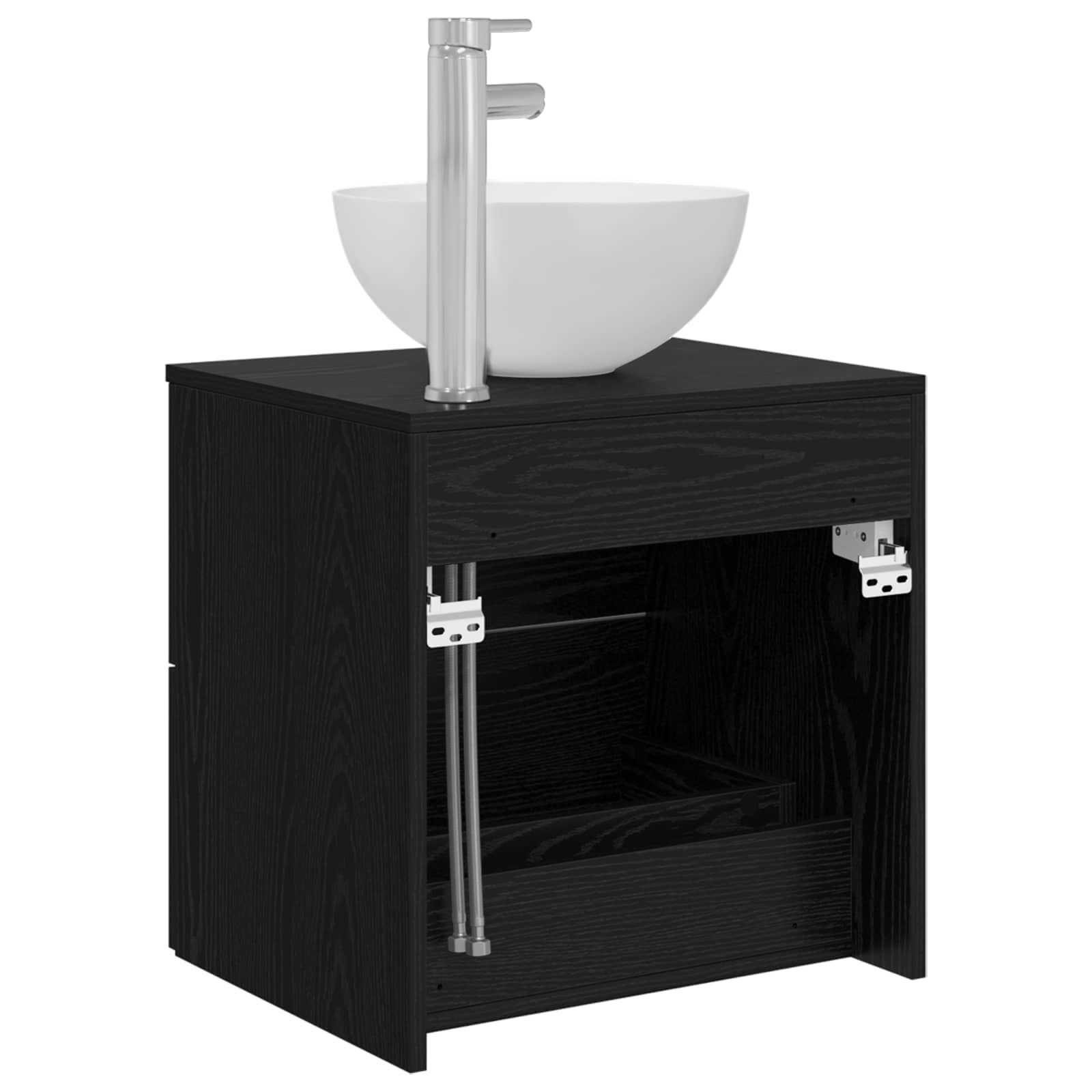 Vanité de lavabo mural Chêne noir 49,5 x 41 x 64,5 cm