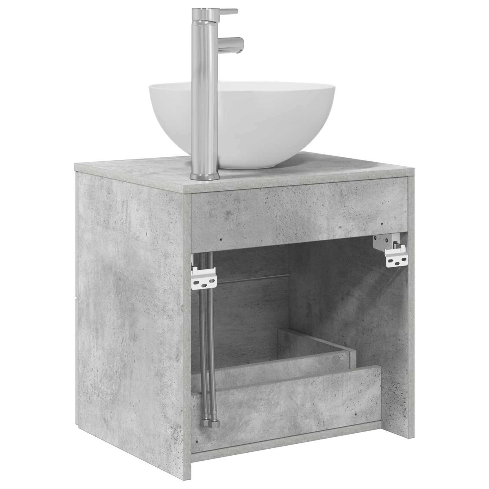 Vanité de lavabo mural Gris béton 49,5 x 41 x 64,5 cm