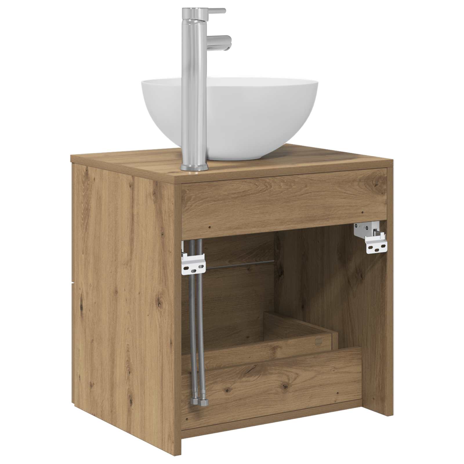 Vanité de lavabo mural Chêne artisanal 49,5 x 41 x 64,5 cm