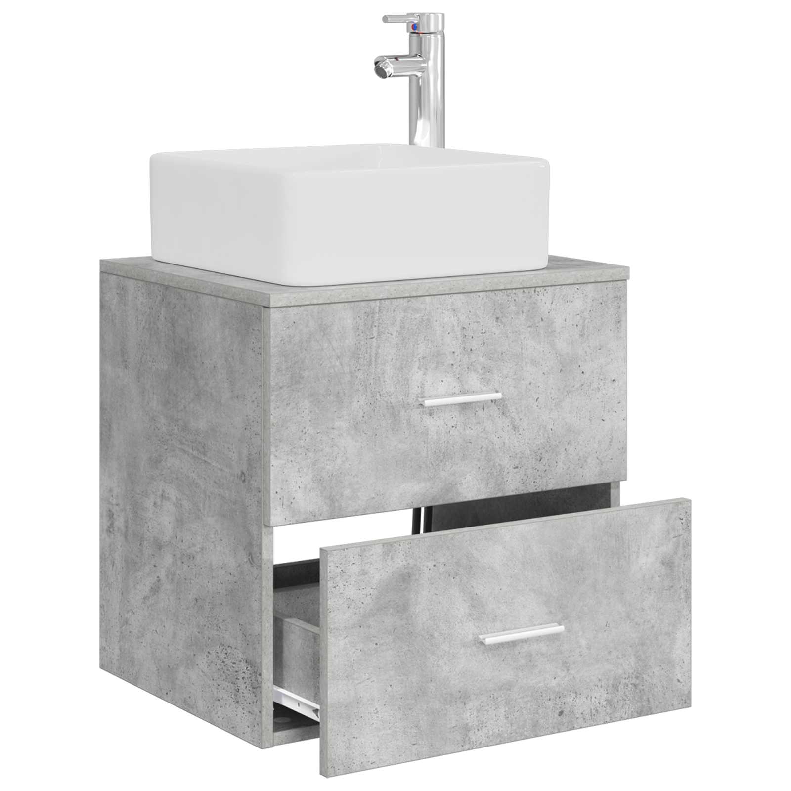 Vanité de lavabo mural Gris béton 49,5 x 41 x 63 cm