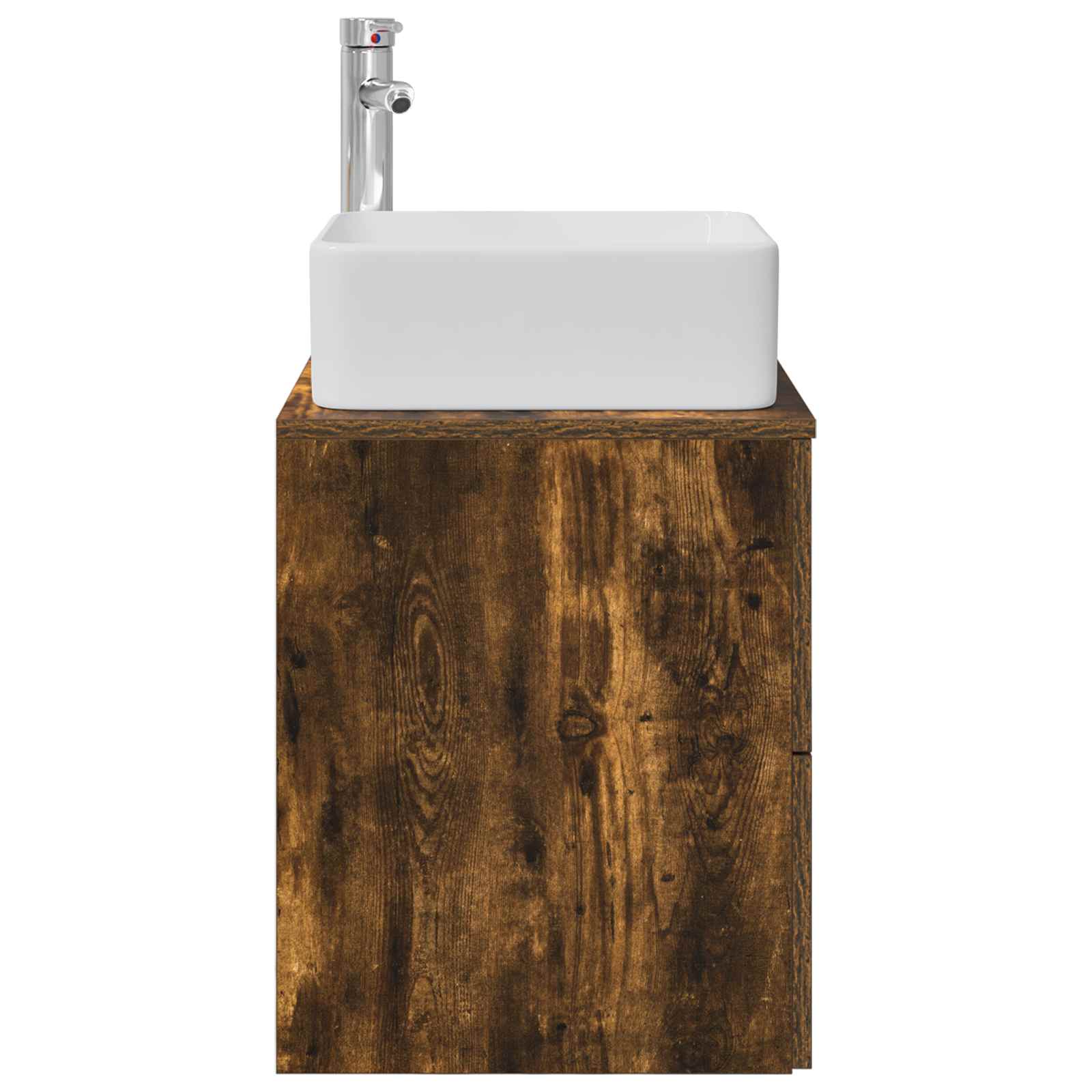 Vanité de lavabo mural Chêne fumé 49,5 x 41 x 63 cm