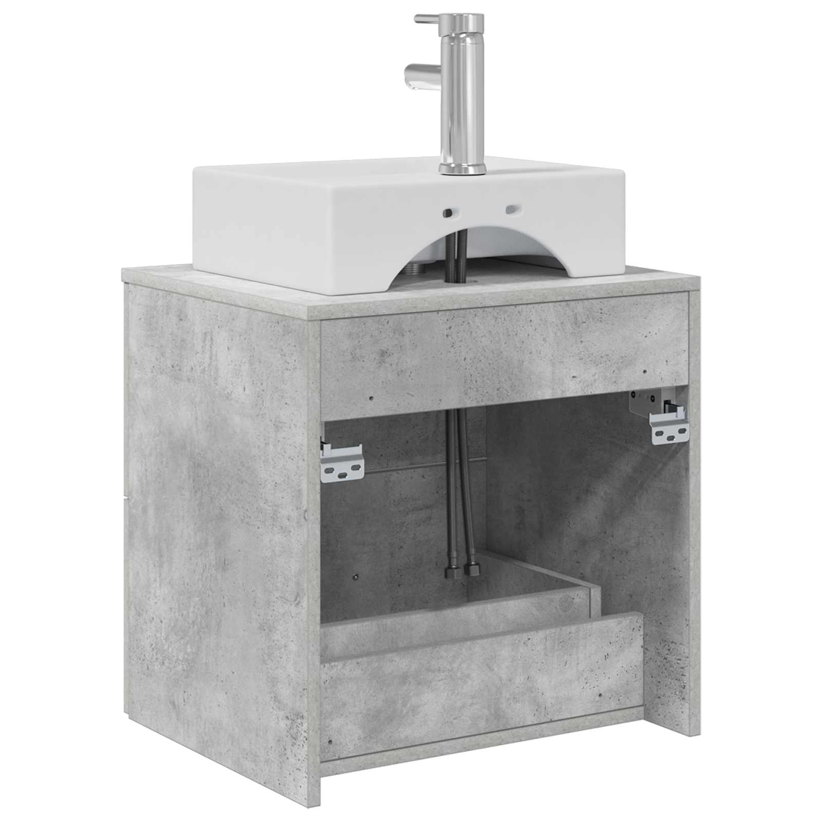 Vanité de lavabo mural Gris béton 49,5 x 41 x 62,5 cm