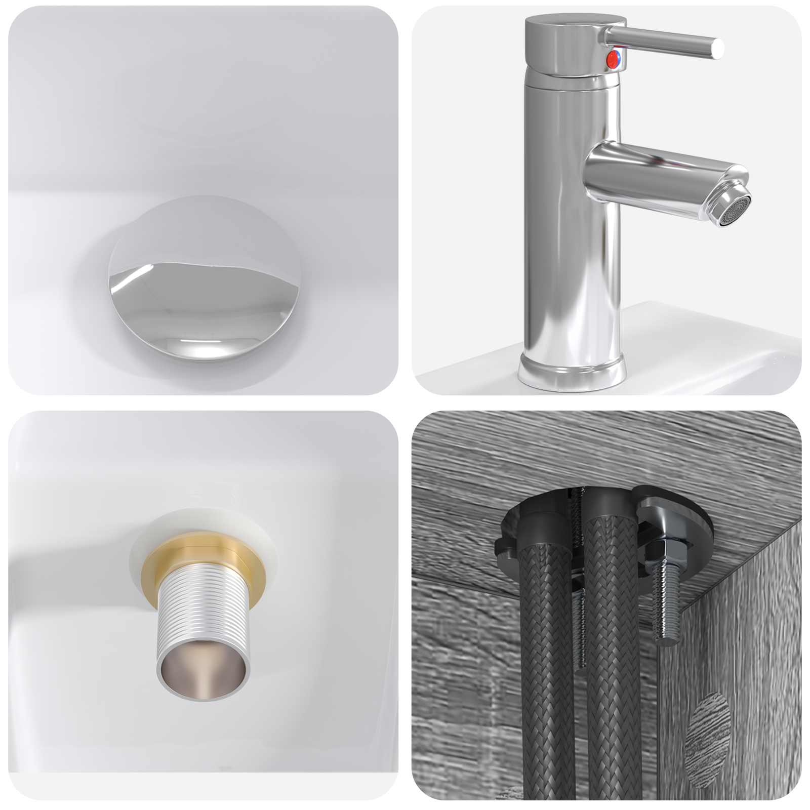 Vanité de lavabo mural Sonoma gris 49,5 x 41 x 62,5 cm