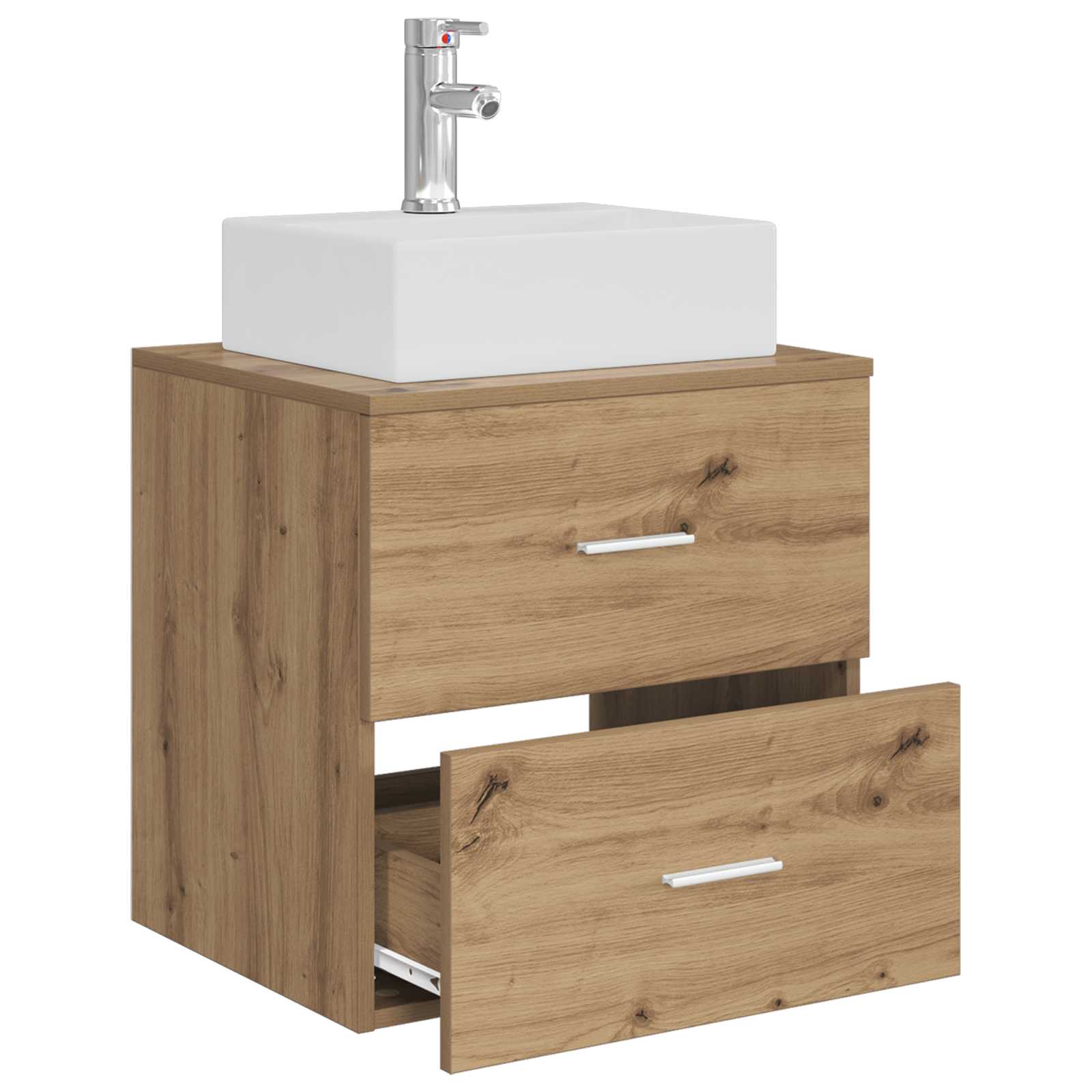 Vanité de lavabo mural Chêne artisanal 49,5 x 41 x 62,5 cm