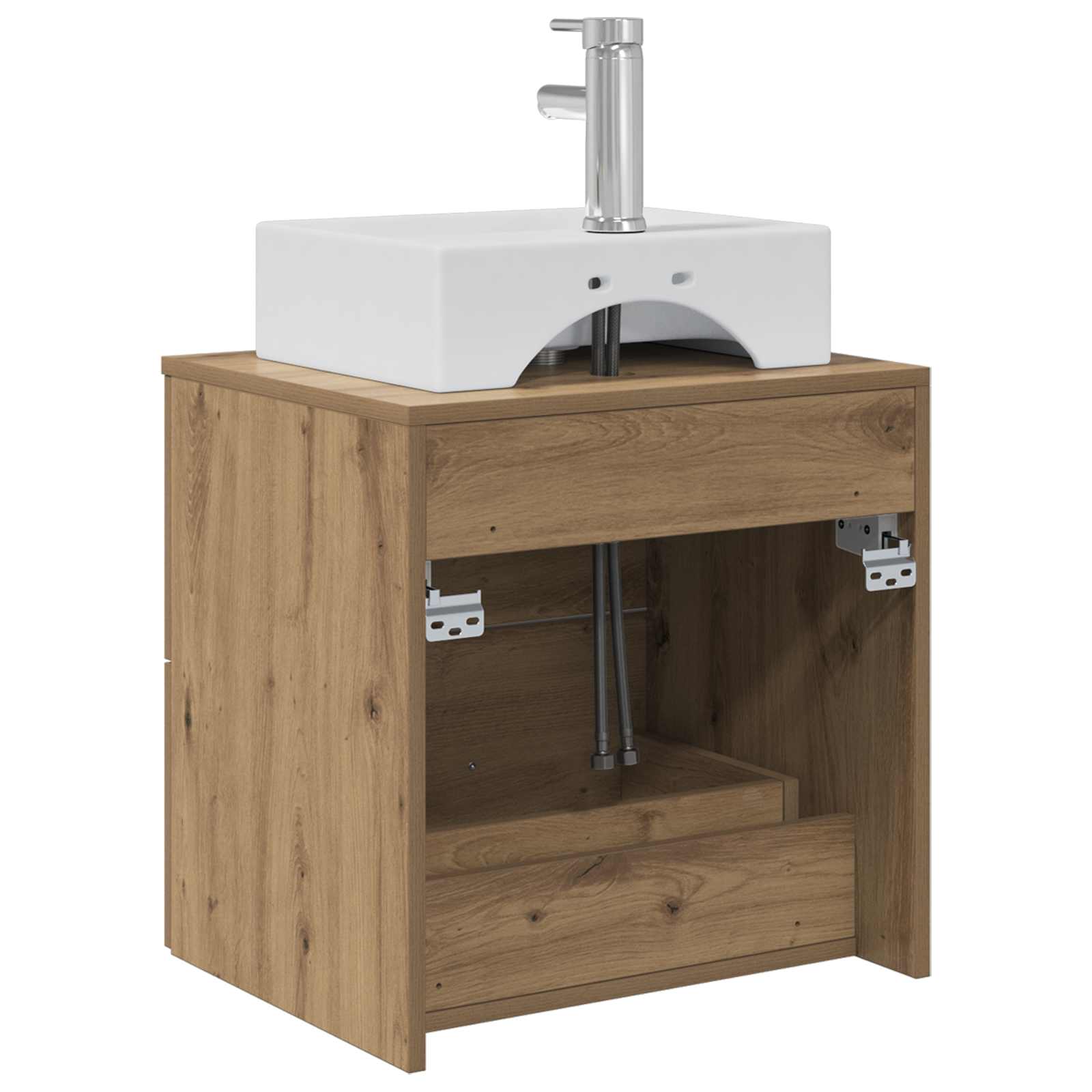 Vanité de lavabo mural Chêne artisanal 49,5 x 41 x 62,5 cm