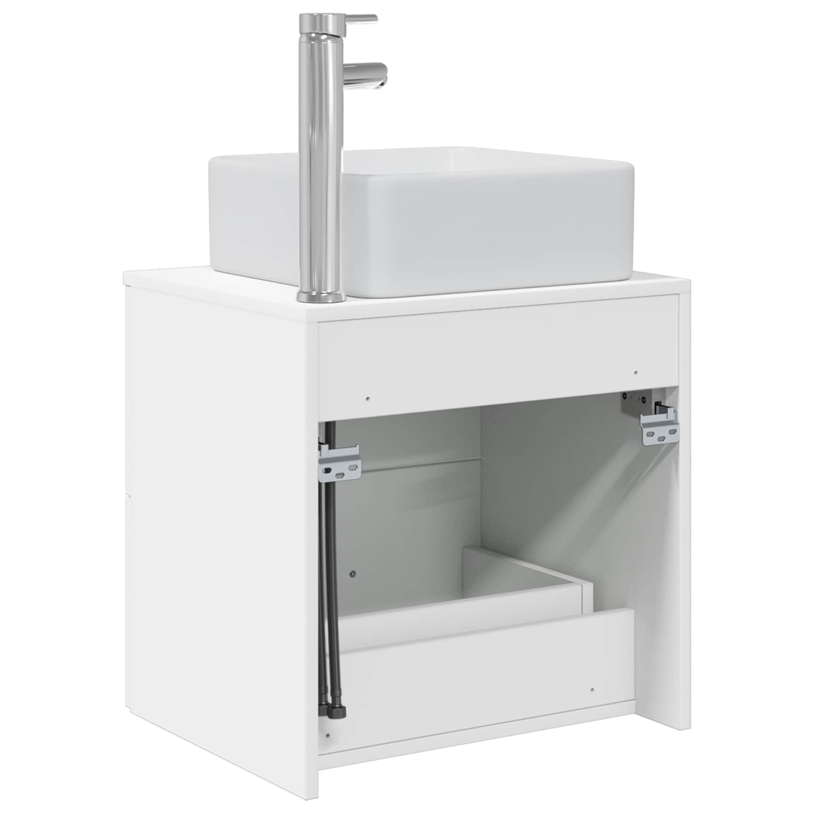 Vanité de lavabo mural Blanc 53 x 34,5 x 63 cm