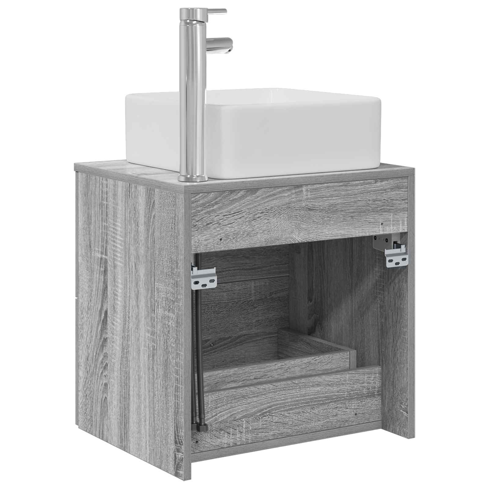 Vanité de lavabo mural Sonoma gris 53 x 34,5 x 63 cm