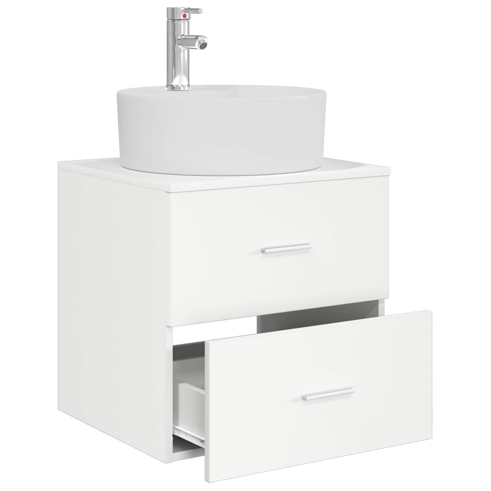 Vanité de lavabo mural Blanc 49,5 x 44,5 x 65 cm