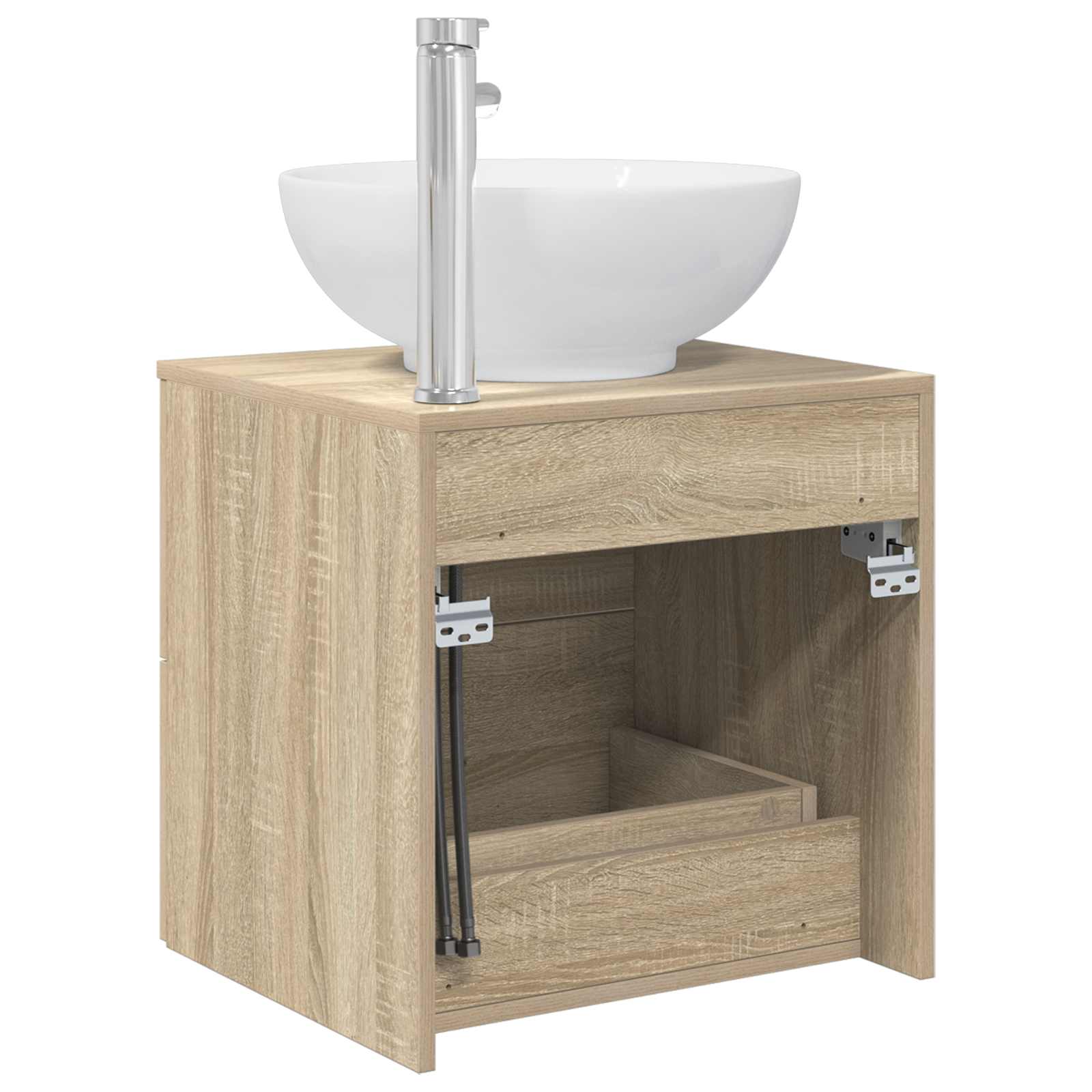 Vanité de lavabo mural Chêne Sonoma 49,5 x 44,5 x 66,5 cm