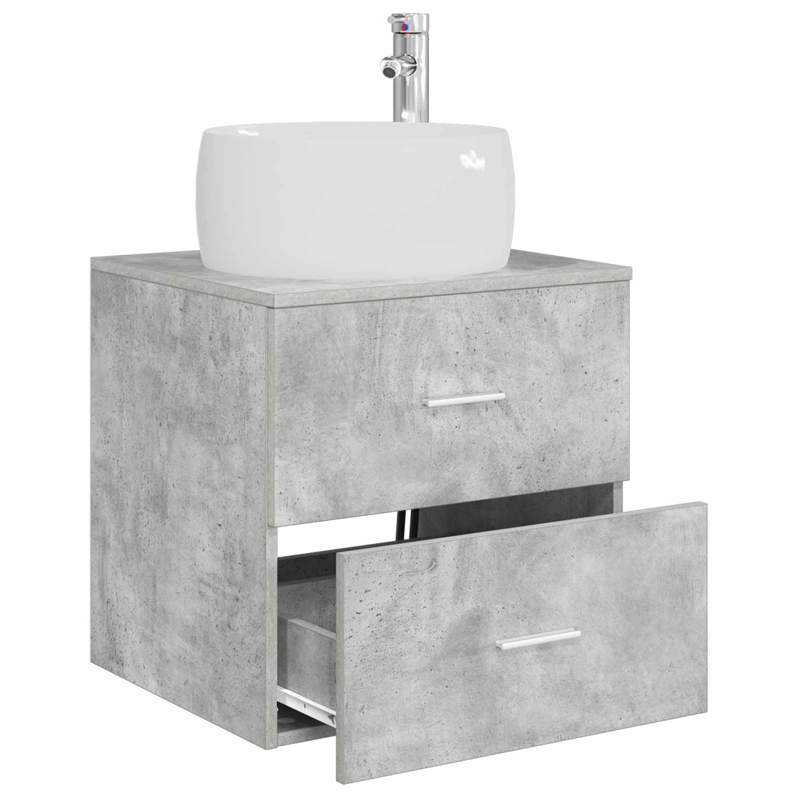 Vanité de lavabo mural Gris béton 49,5 x 44,5 x 66 cm
