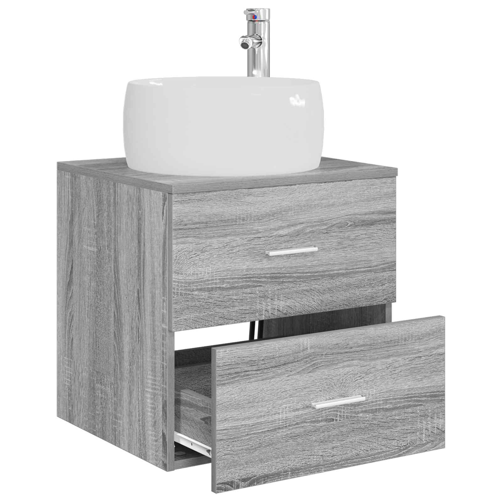 Vanité de lavabo mural Sonoma gris 49,5 x 44,5 x 66 cm