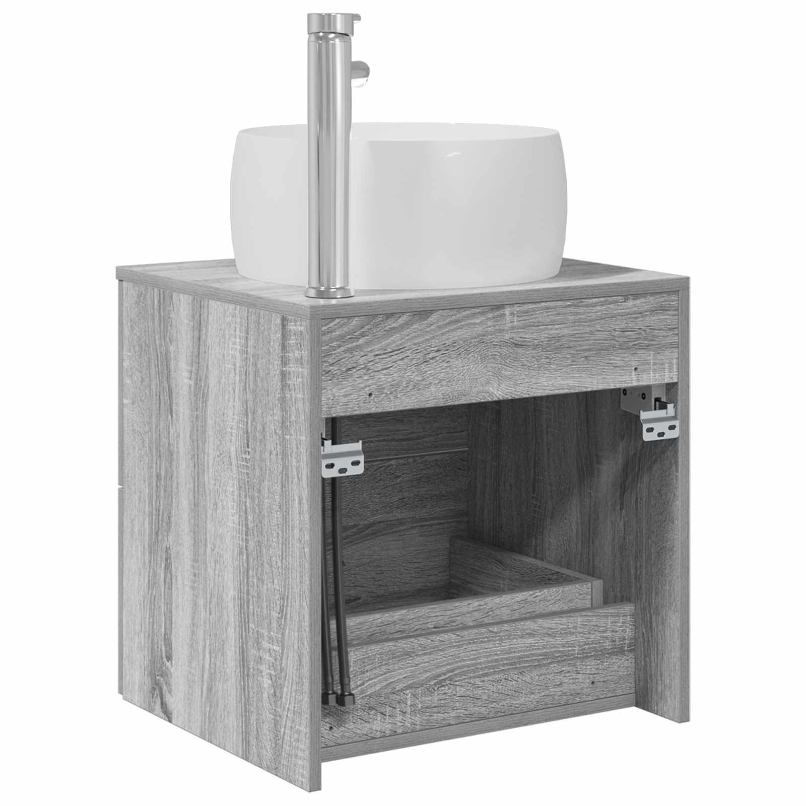 Vanité de lavabo mural Sonoma gris 49,5 x 44,5 x 66 cm
