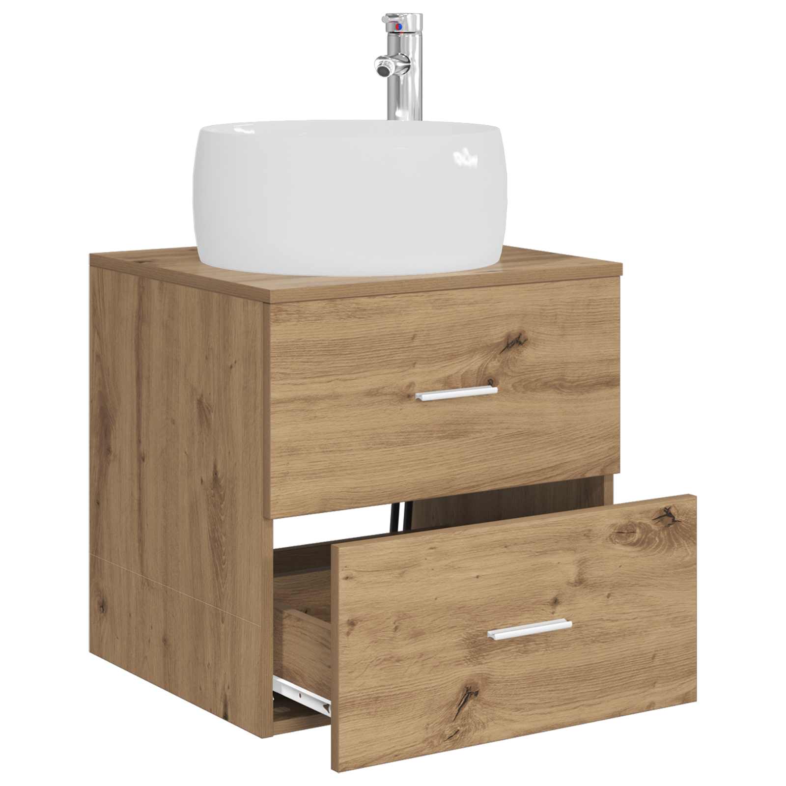 Vanité de lavabo mural Chêne artisanal 49,5 x 44,5 x 66 cm