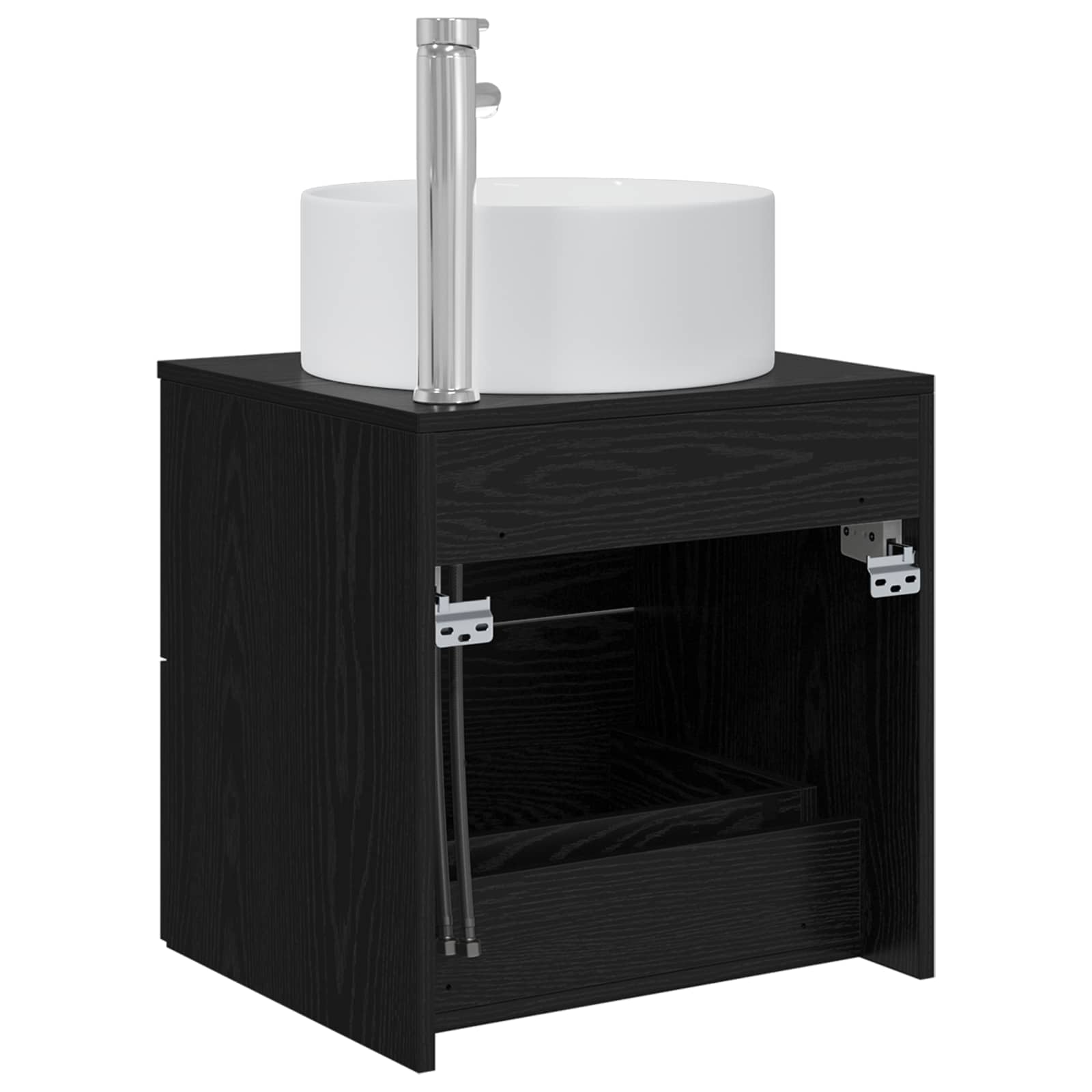 Vanité de lavabo mural Chêne noir 49,5 x 44,5 x 65,5 cm