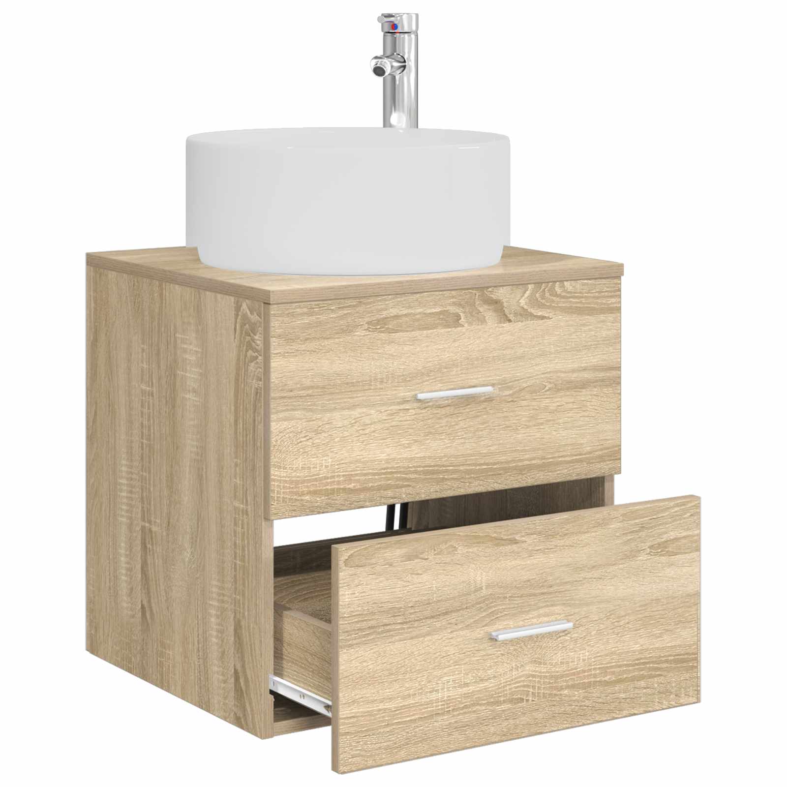 Vanité de lavabo mural Chêne Sonoma 49,5 x 44,5 x 65,5 cm