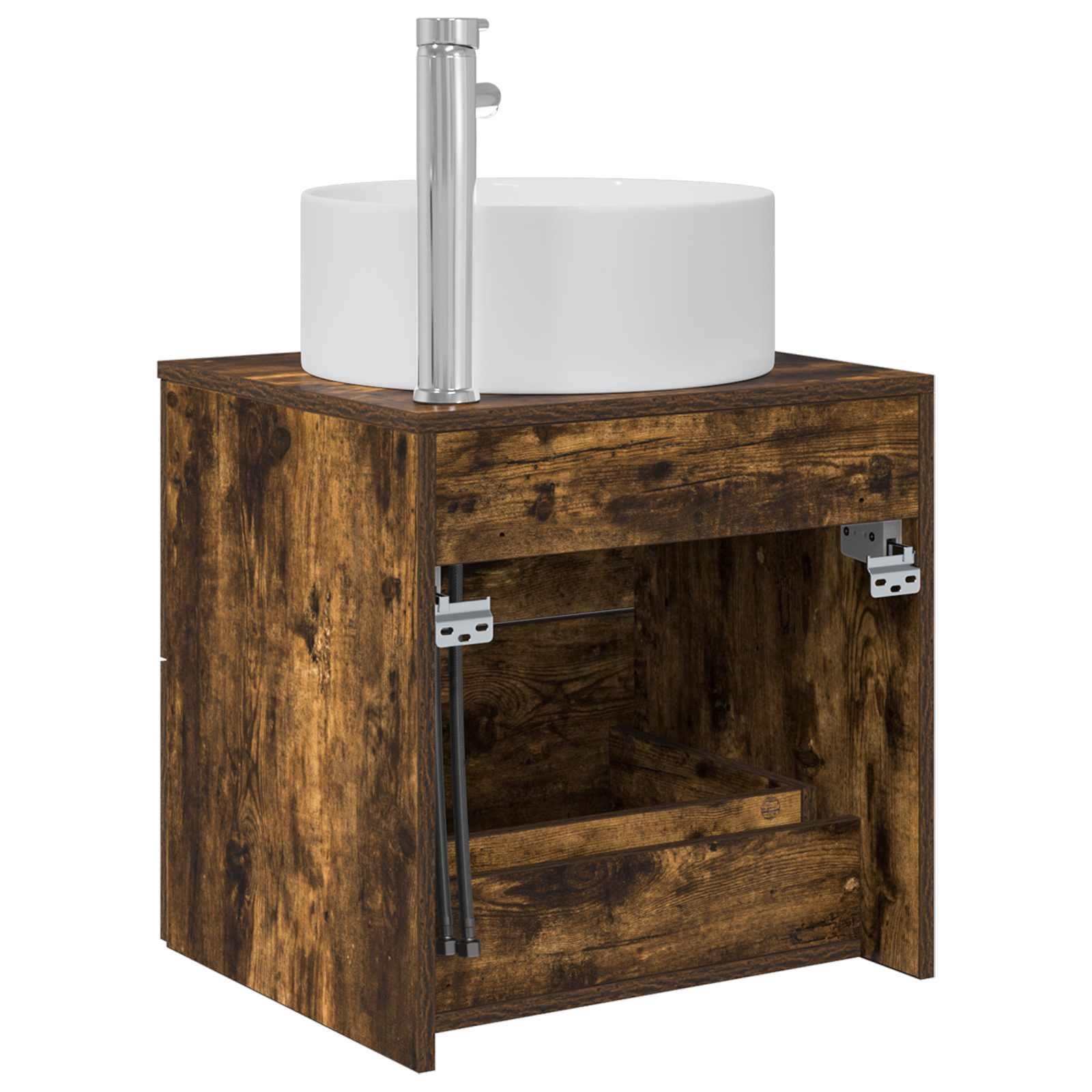 Vanité de lavabo mural Chêne fumé 49,5 x 44,5 x 65,5 cm