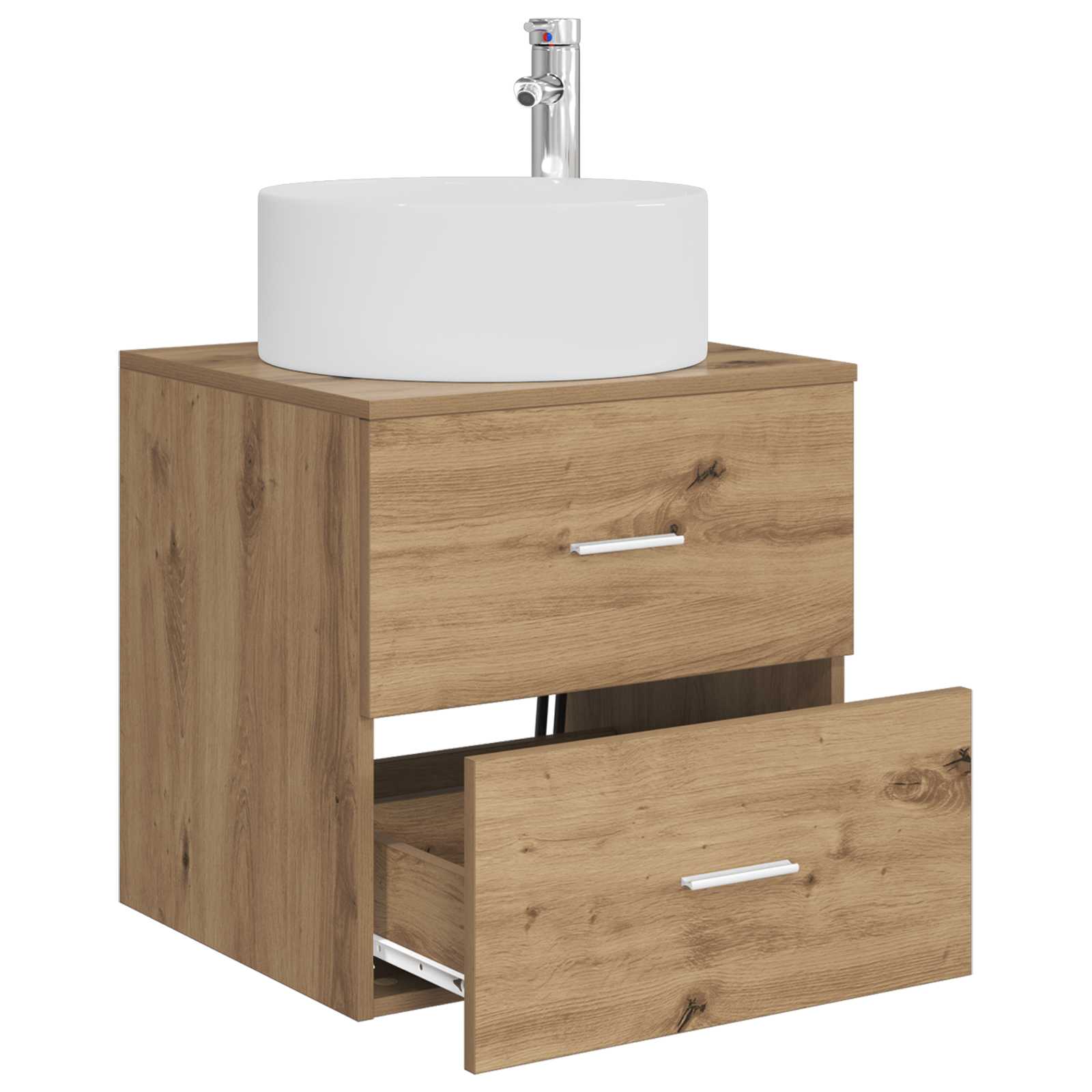 Vanité de lavabo mural Chêne artisanal 49,5 x 44,5 x 65,5 cm