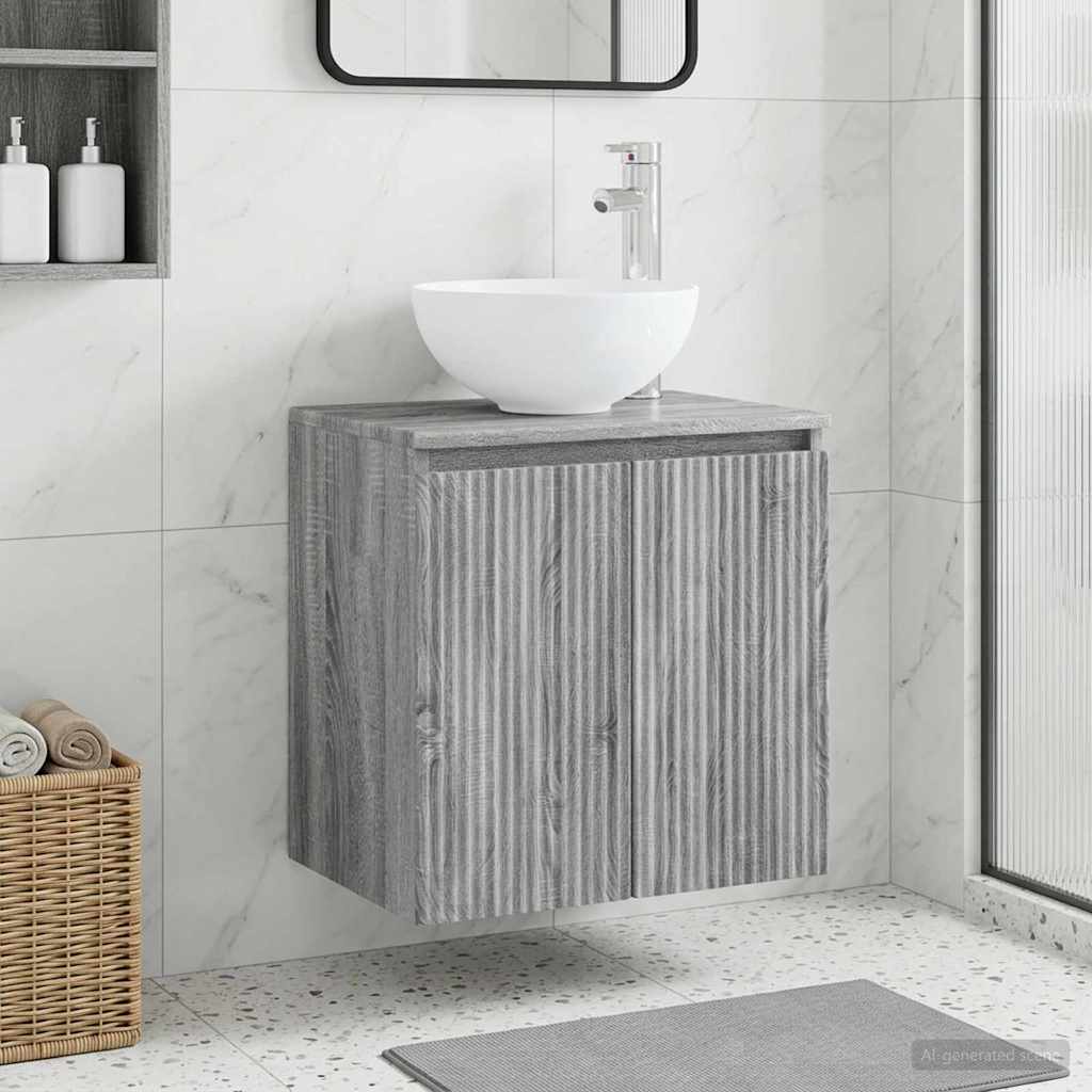 Vanité de lavabo mural Sonoma gris 49,5 x 35 x 63 cm