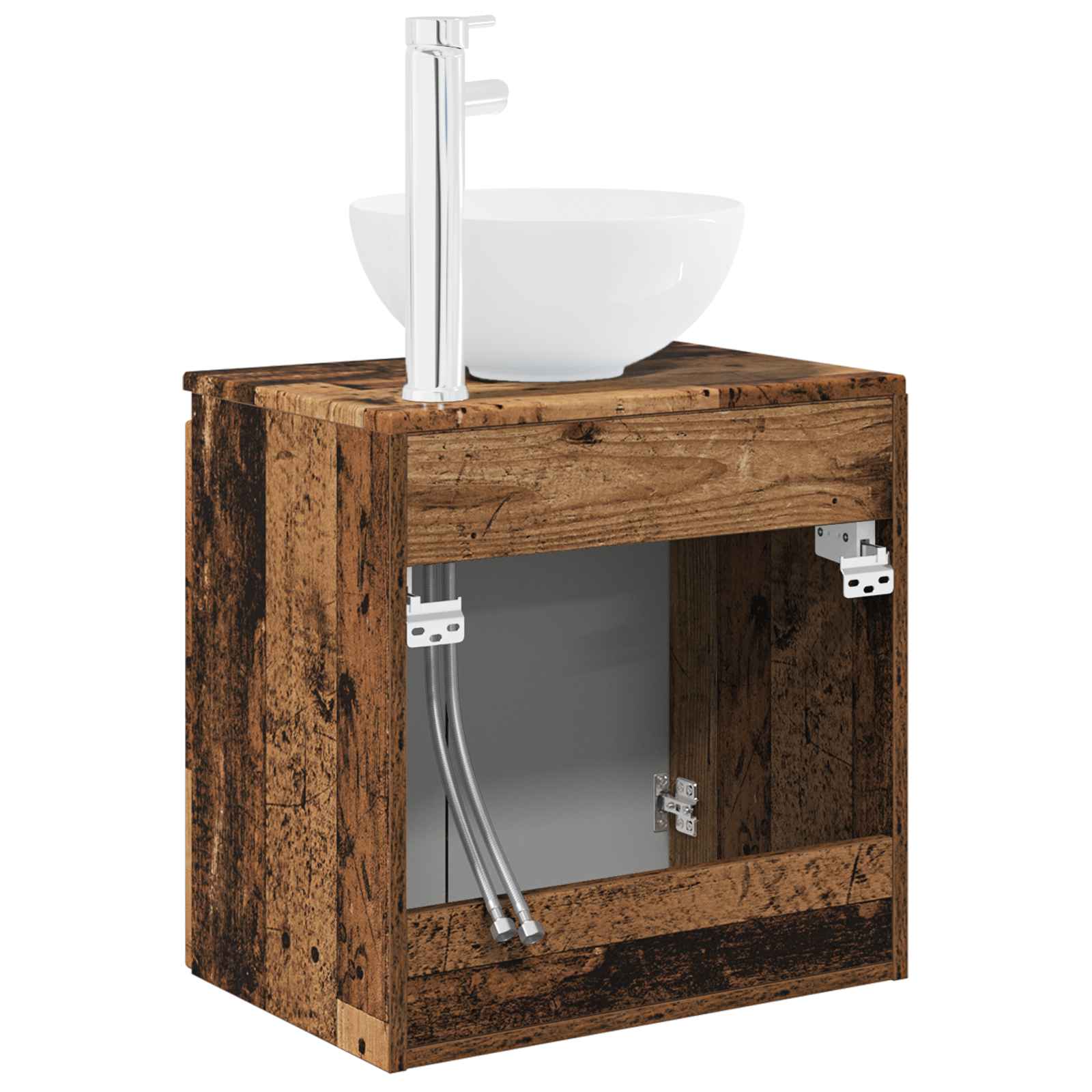 Vanité de lavabo mural Bois ancien 49,5 x 35 x 63 cm