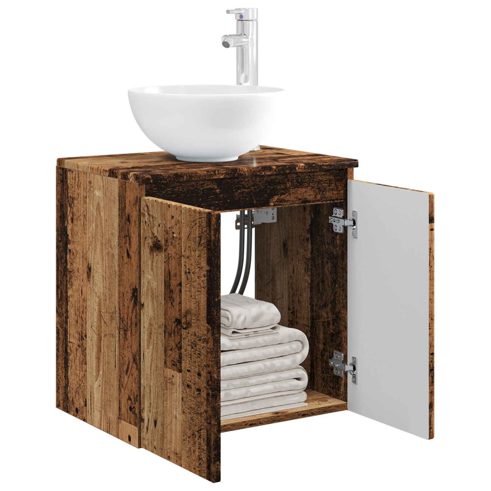 Vanité de lavabo mural Bois ancien 49,5 x 35 x 63 cm