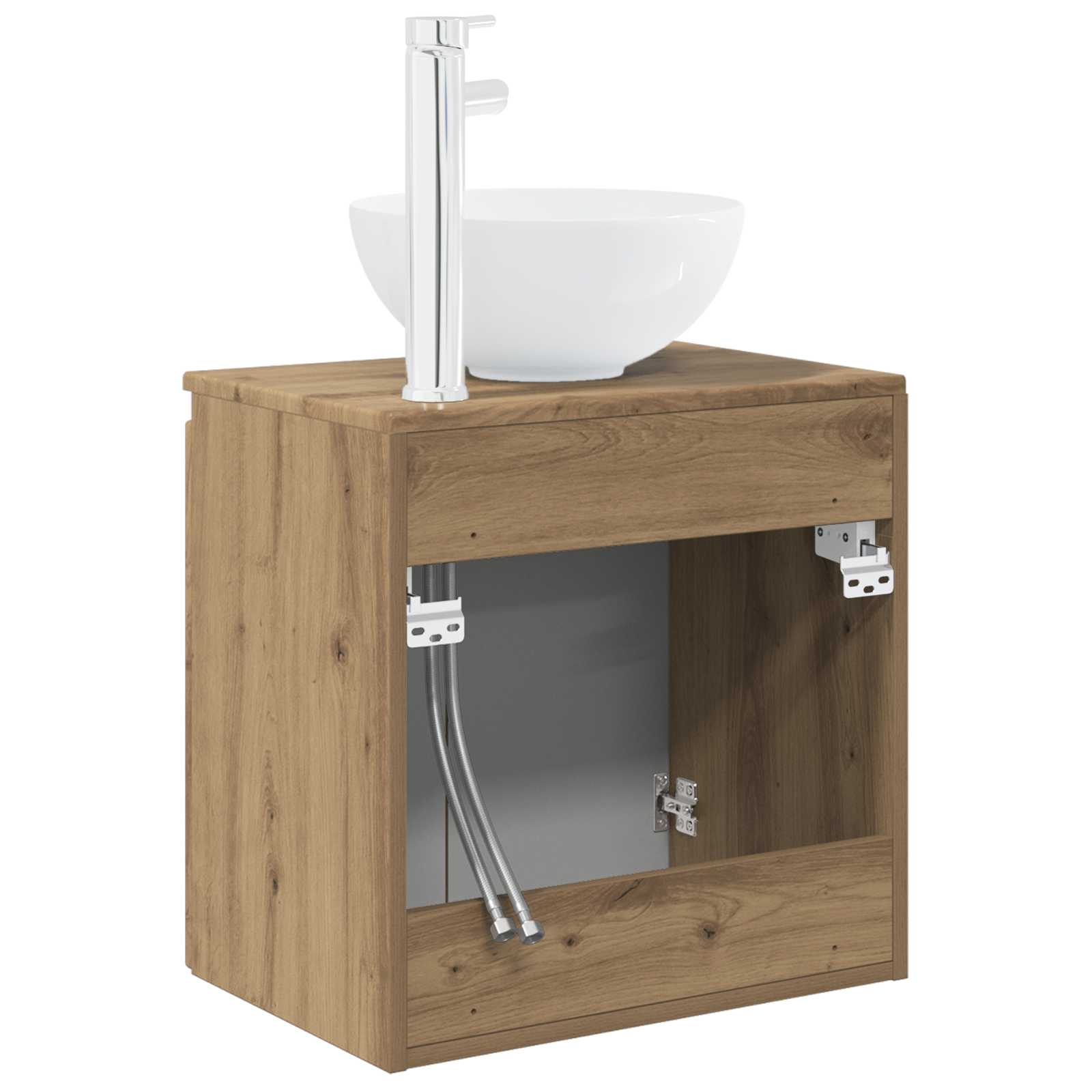 Vanité de lavabo mural Chêne artisanal 49,5 x 35 x 63 cm - XIOS