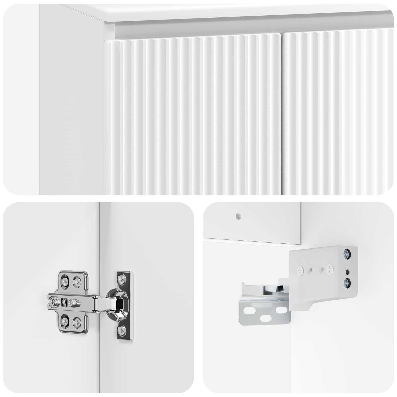 Vanité de lavabo mural Blanc brillant 49,5 x 41 x 64,5 cm