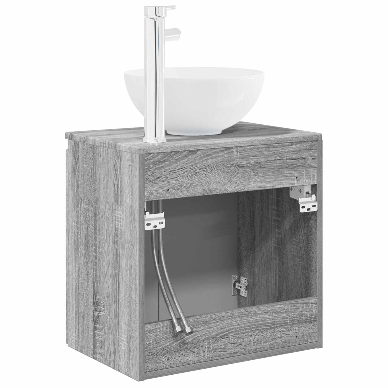 Vanité de lavabo mural Sonoma gris 49,5 x 41 x 64,5 cm