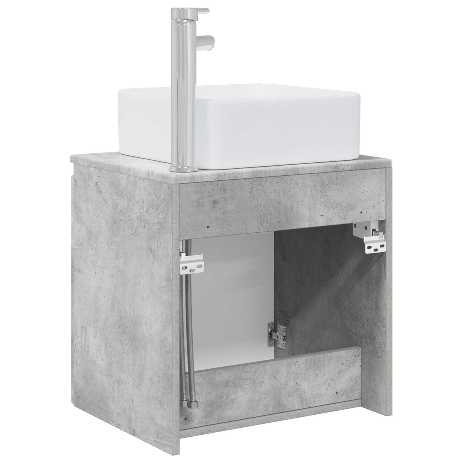 Vanité de lavabo mural Gris béton 49,5 x 41 x 63 cm