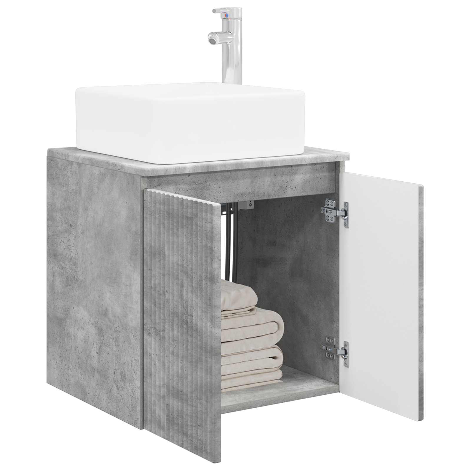 Vanité de lavabo mural Gris béton 49,5 x 41 x 63 cm