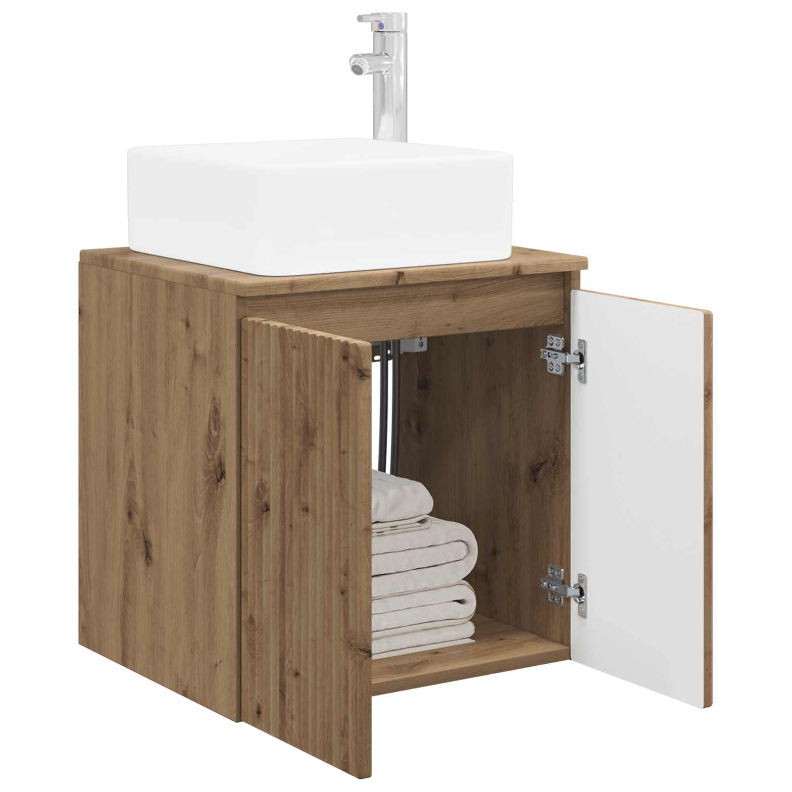Vanité de lavabo mural Chêne artisanal 49,5 x 41 x 63 cm