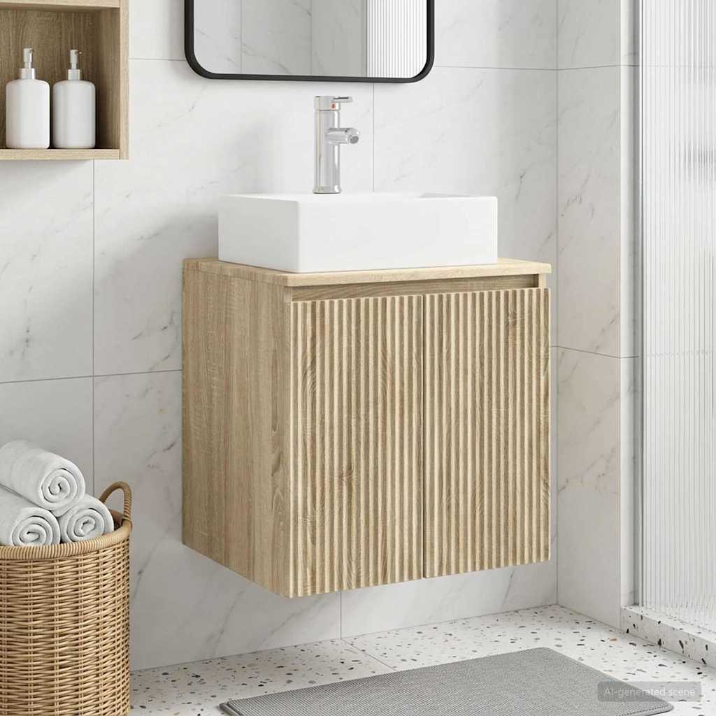 Vanité de lavabo mural Chêne Sonoma 49,5 x 41 x 62,5 cm - XIOS