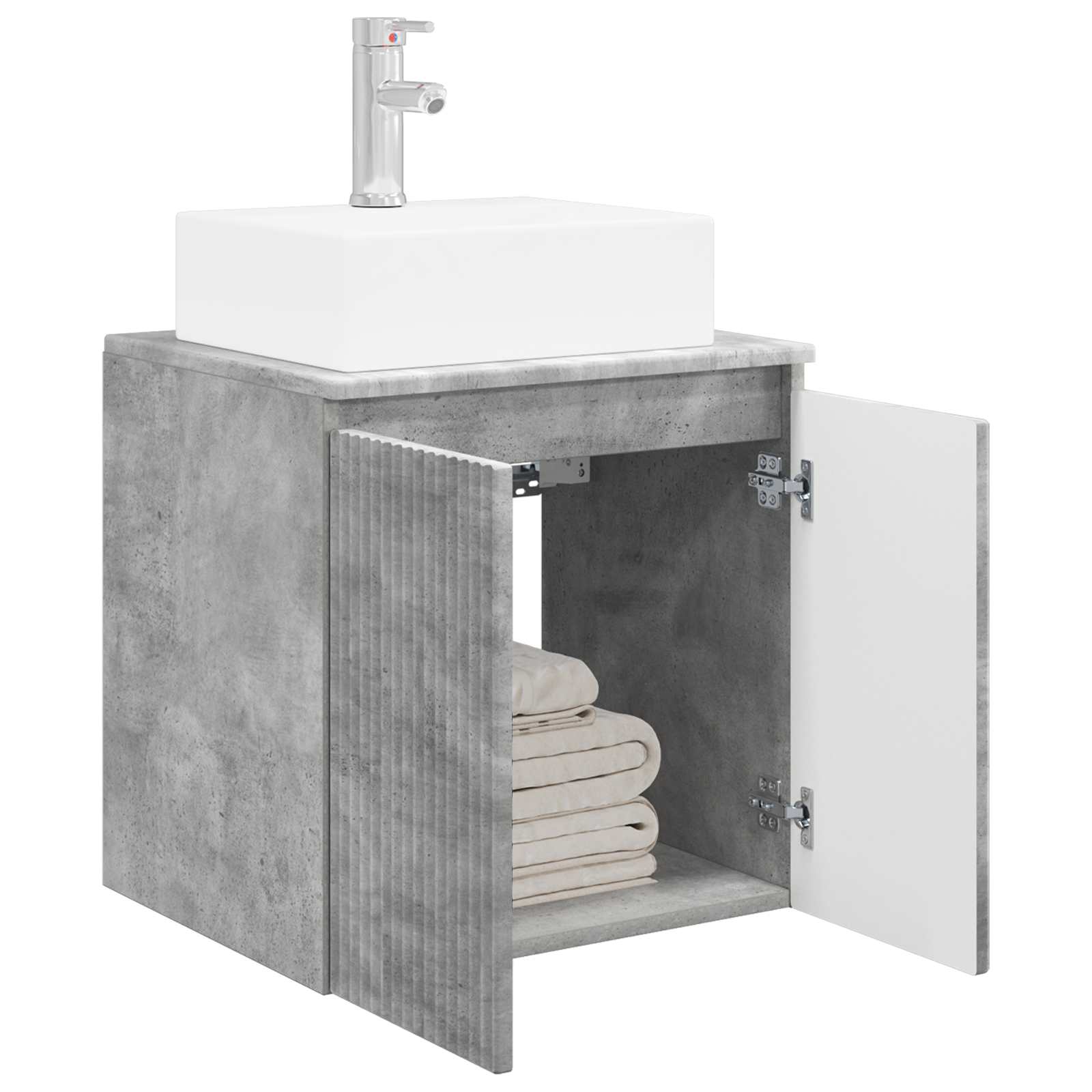 Vanité de lavabo mural Gris béton 49,5 x 41 x 62,5 cm