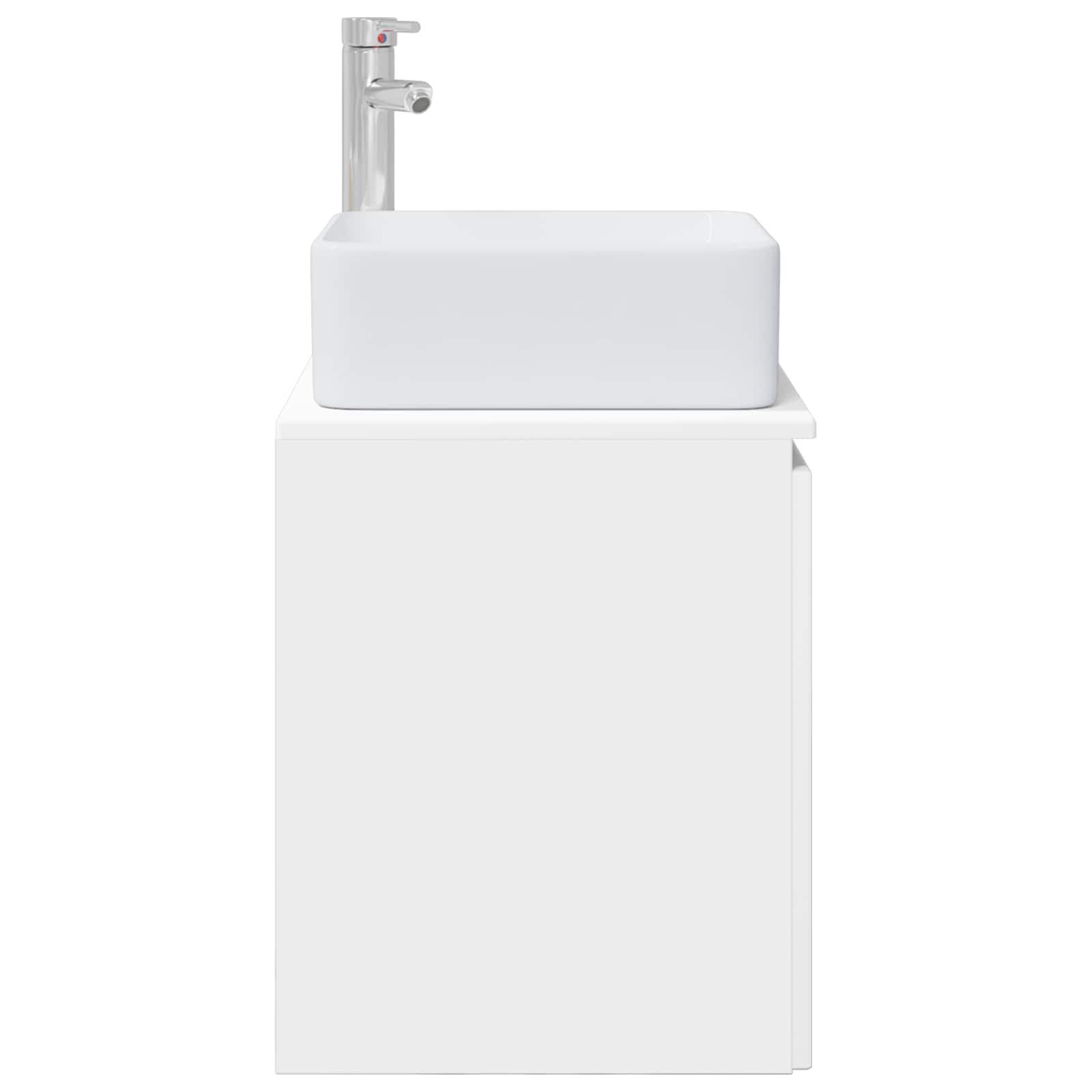 Vanité de lavabo mural Blanc 53 x 35 x 63 cm Bois d'ingénierie