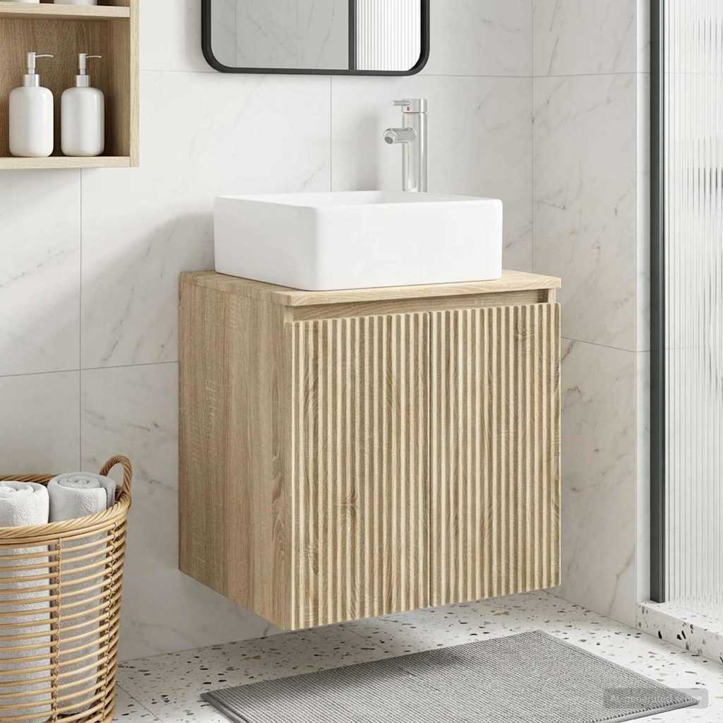 Vanité de lavabo mural Chêne Sonoma 53 x 35 x 63 cm