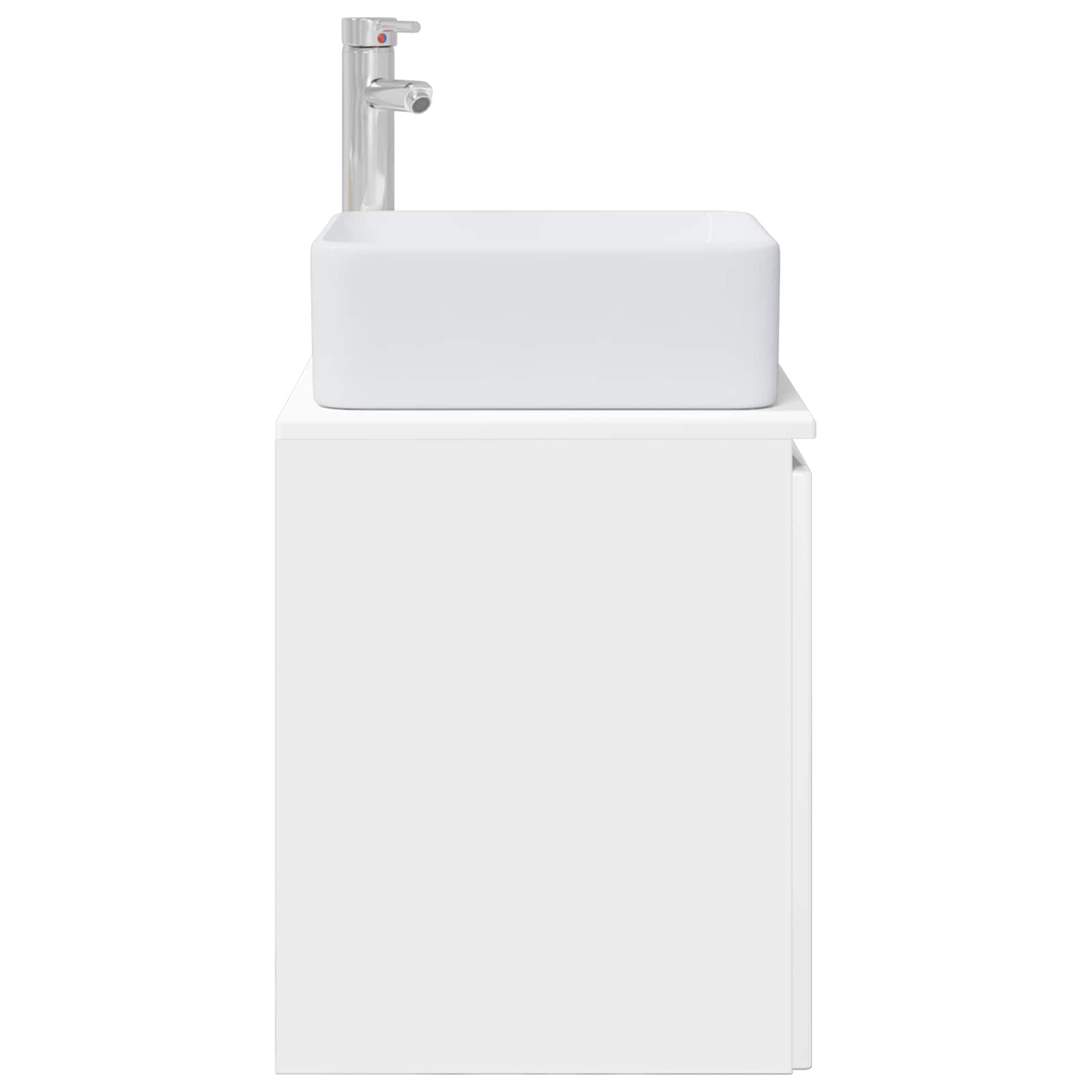Vanité de lavabo mural Blanc brillant 53 x 35 x 63 cm