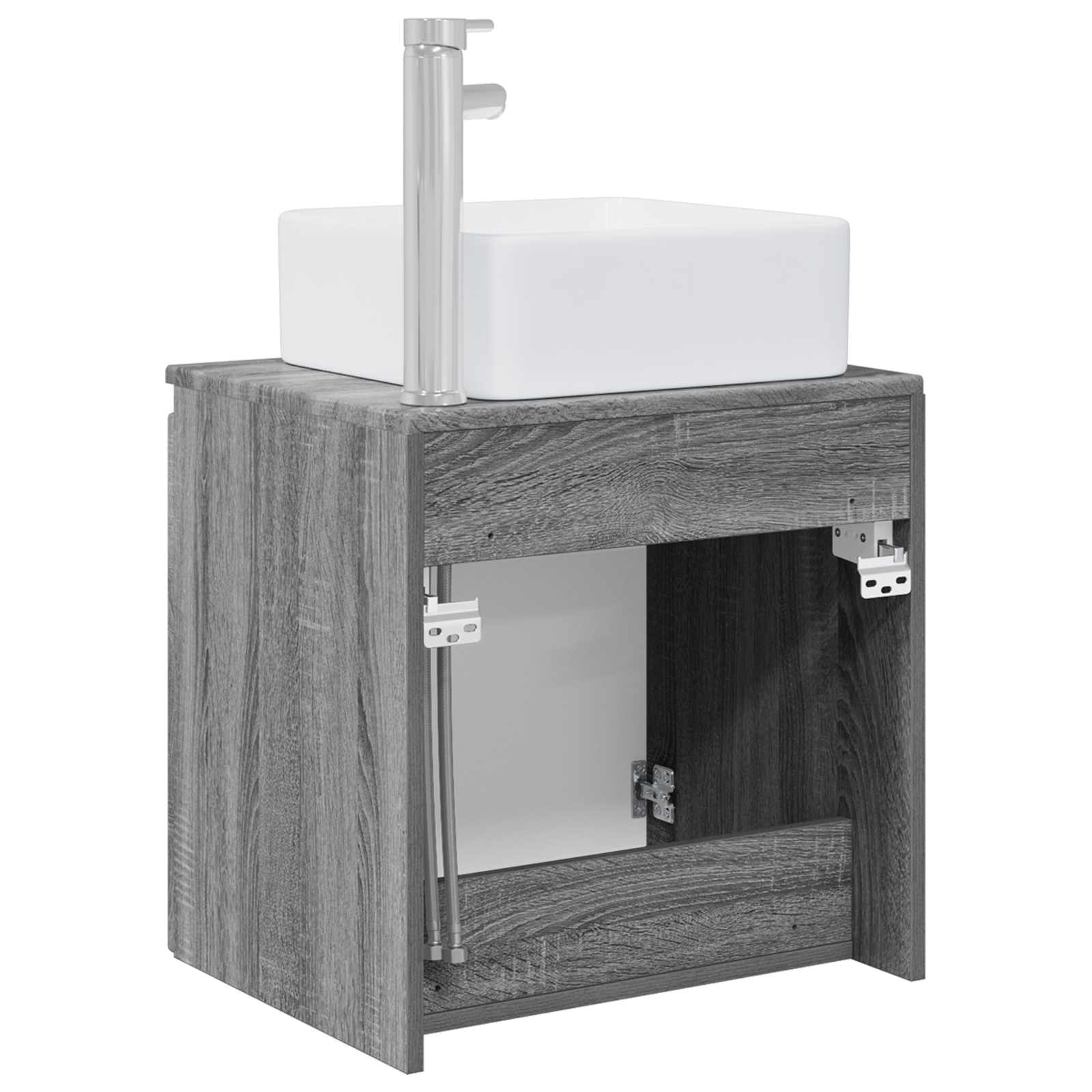 Vanité de lavabo mural Sonoma gris 53 x 35 x 63 cm