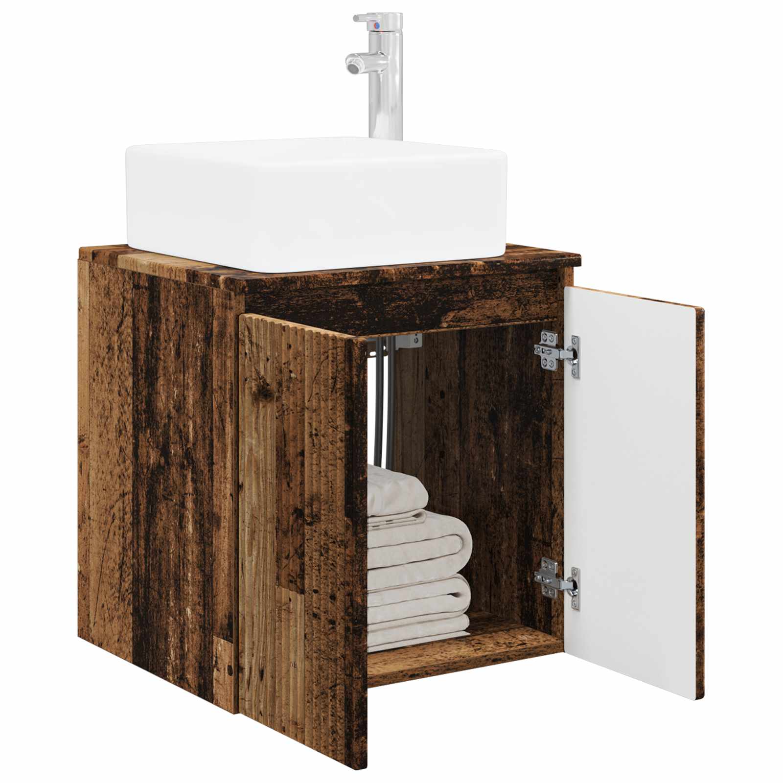 Vanité de lavabo mural Bois ancien 53 x 35 x 63 cm