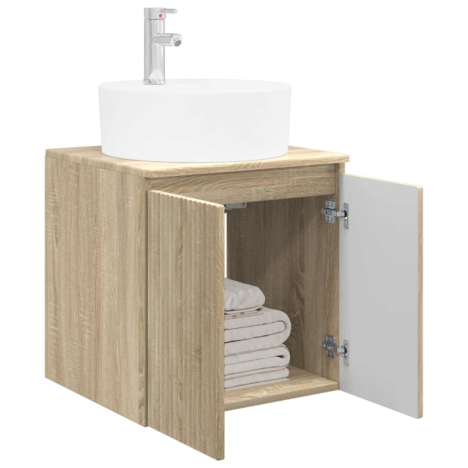 Vanité de lavabo mural Chêne Sonoma 49,5 x 44,5 x 65 cm