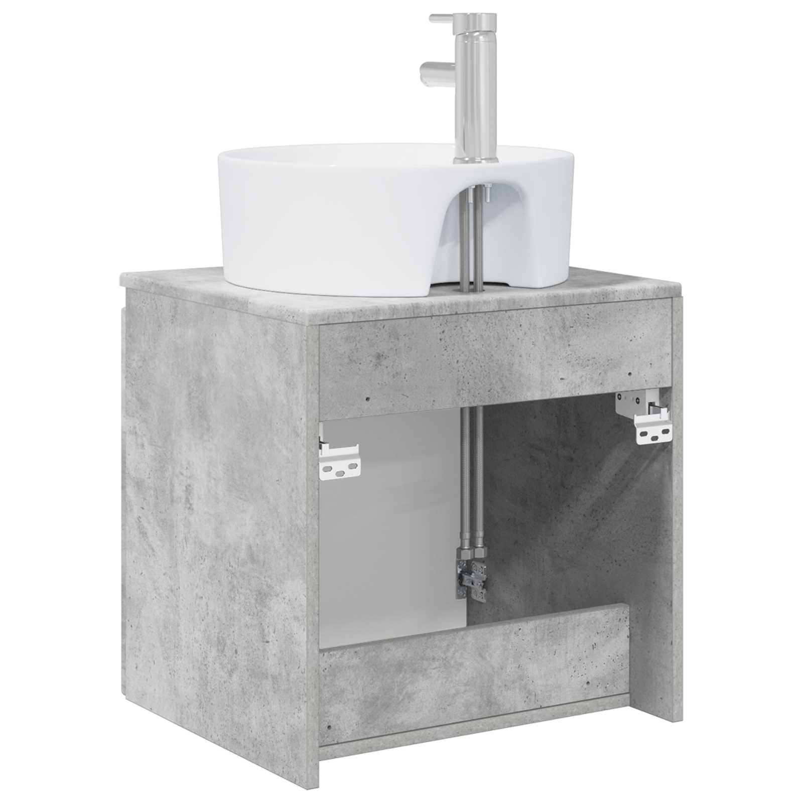 Vanité de lavabo mural Gris béton 49,5 x 44,5 x 65 cm