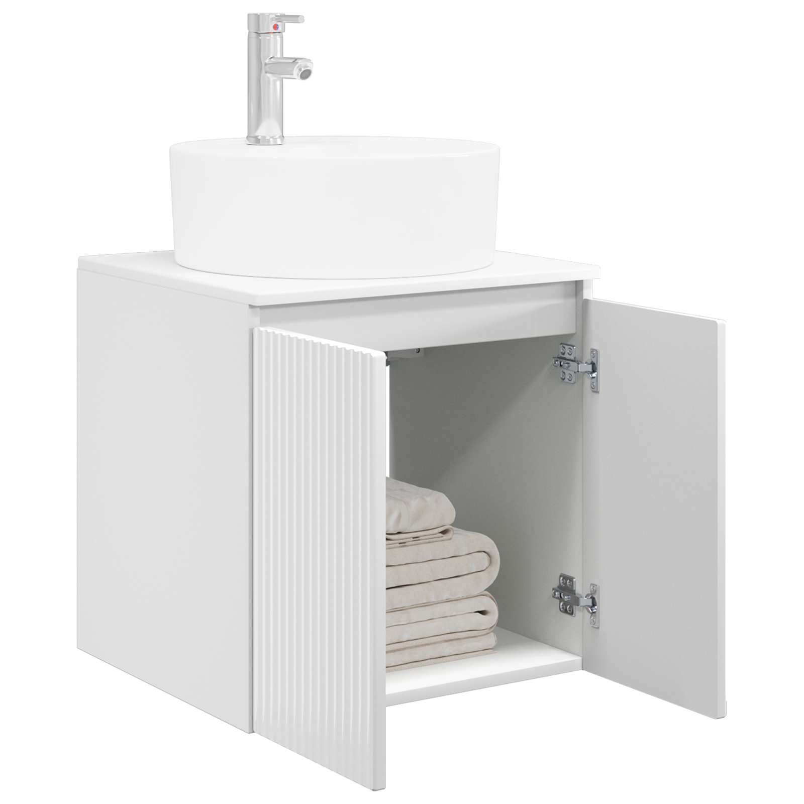 Vanité de lavabo mural Blanc brillant 49,5 x 44,5 x 65 cm