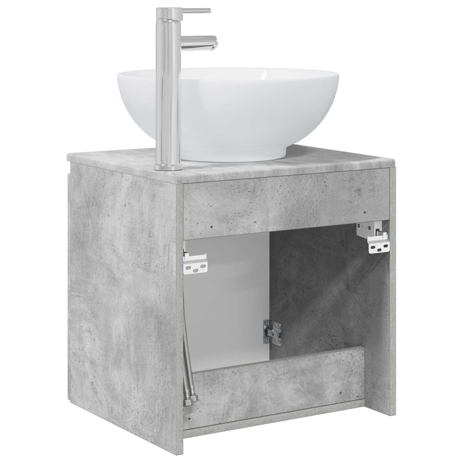 Vanité de lavabo mural Gris béton 49,5 x 44,5 x 65 cm